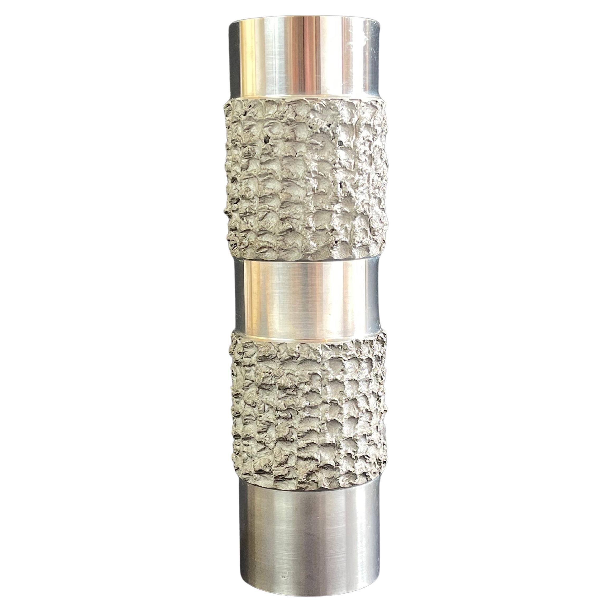 Brutalist Steel Vase, BMF Quist Nagel, Mid Century 1970s, Germany