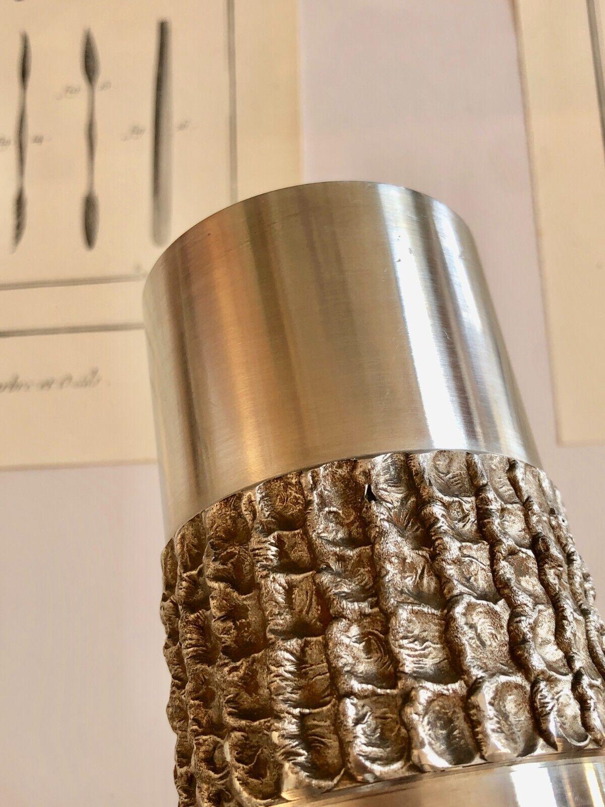 Brutalist Stahl Vase Zylinder BMF Quist Nagel, Mid Century um 1970, Deutschland In Good Condition For Sale In Andernach, DE