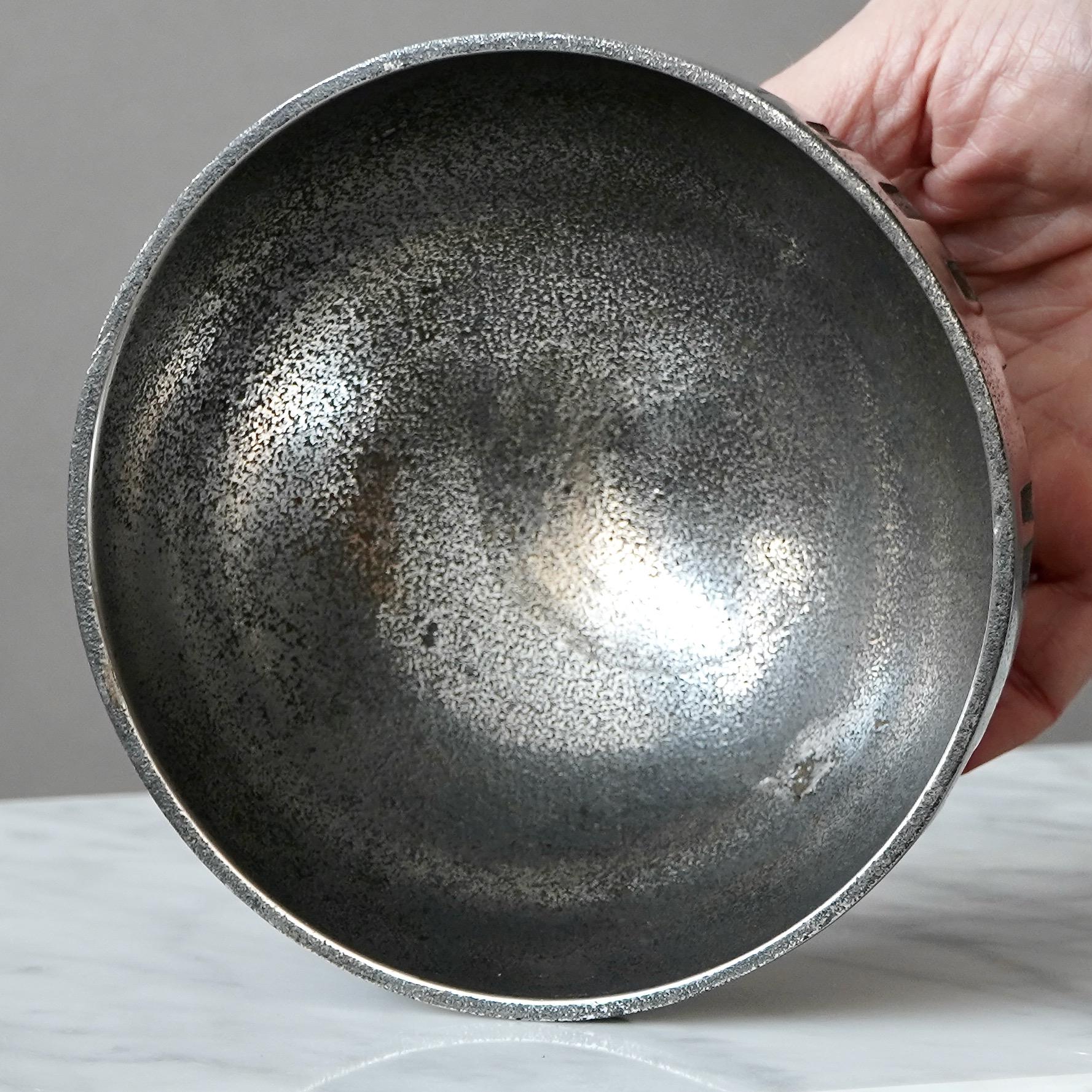 Cast Brutalist Stainless Steel Bowl by Olav Joa Joff. Polaris, Norway 1972. Steel Art For Sale