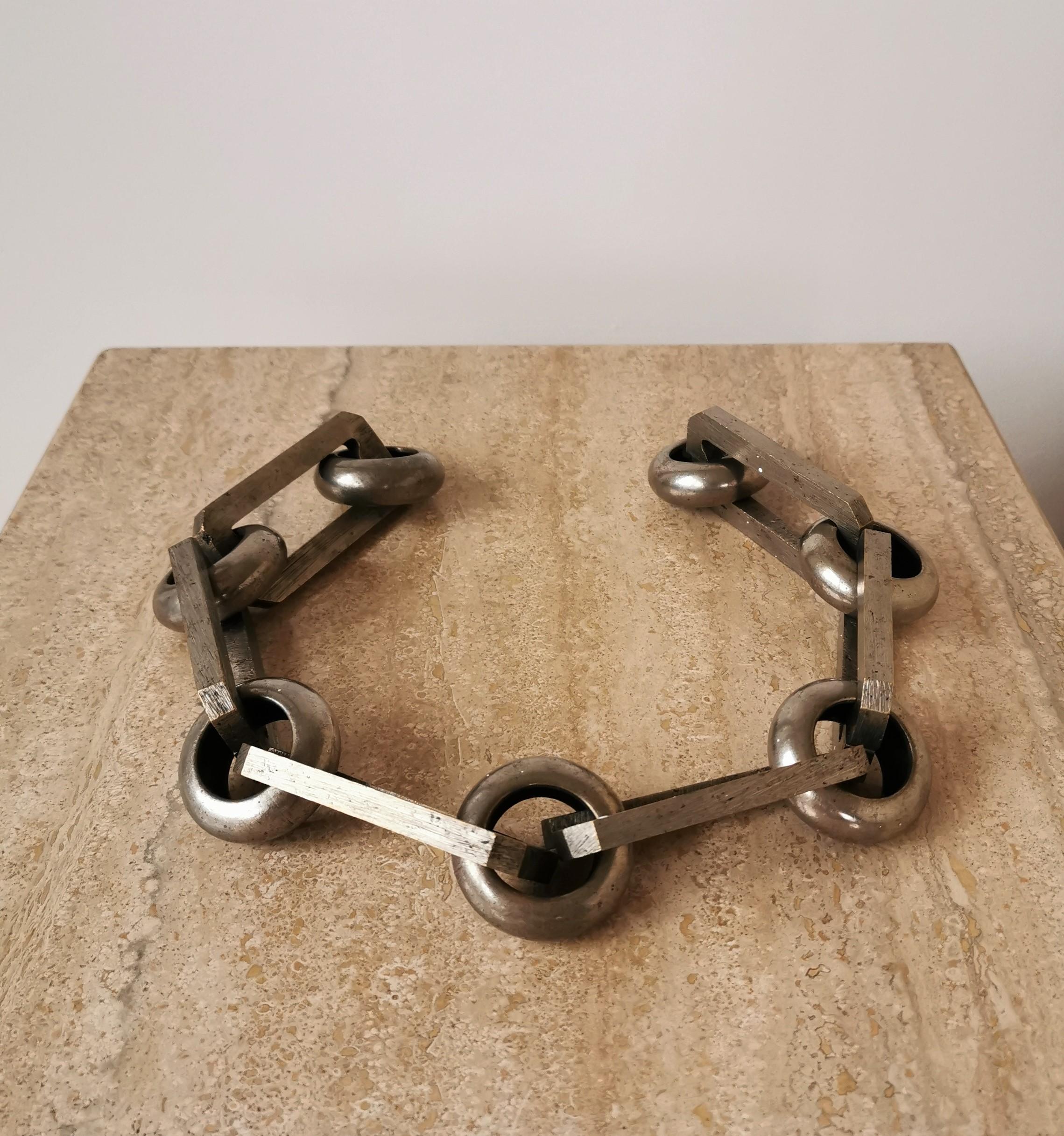Late 20th Century Brutalist Stainless Steel Chain, France, 1970s
