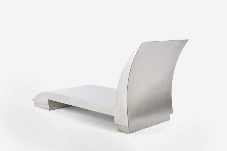Post-Modern Stainless Steel Chaise Lounge, Style of Maria Pergay For Sale