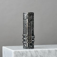 Jarrón Brutalista de Acero Inoxidable de Olav Joa Joff. Polaris, Noruega 1972. Arte en acero