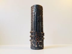 Brutalistische Edelstahlvase von Olav Joff für Polaris/Figgjo:: 1970er Jahre:: Norwegen