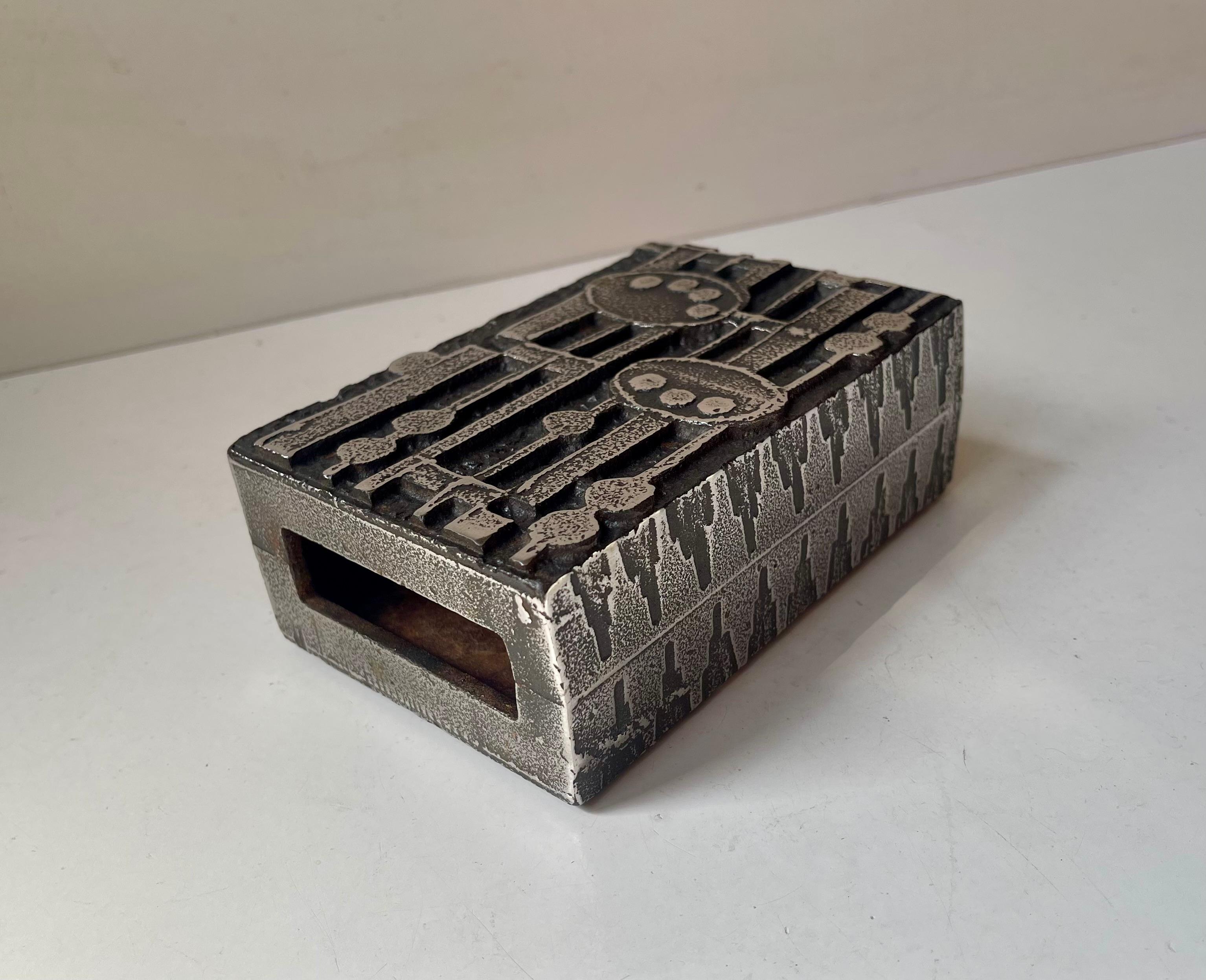 Brutalist Stainless Steel Vase by Olav Joff for Polaris/Figgjo, Norway 1970s For Sale 2