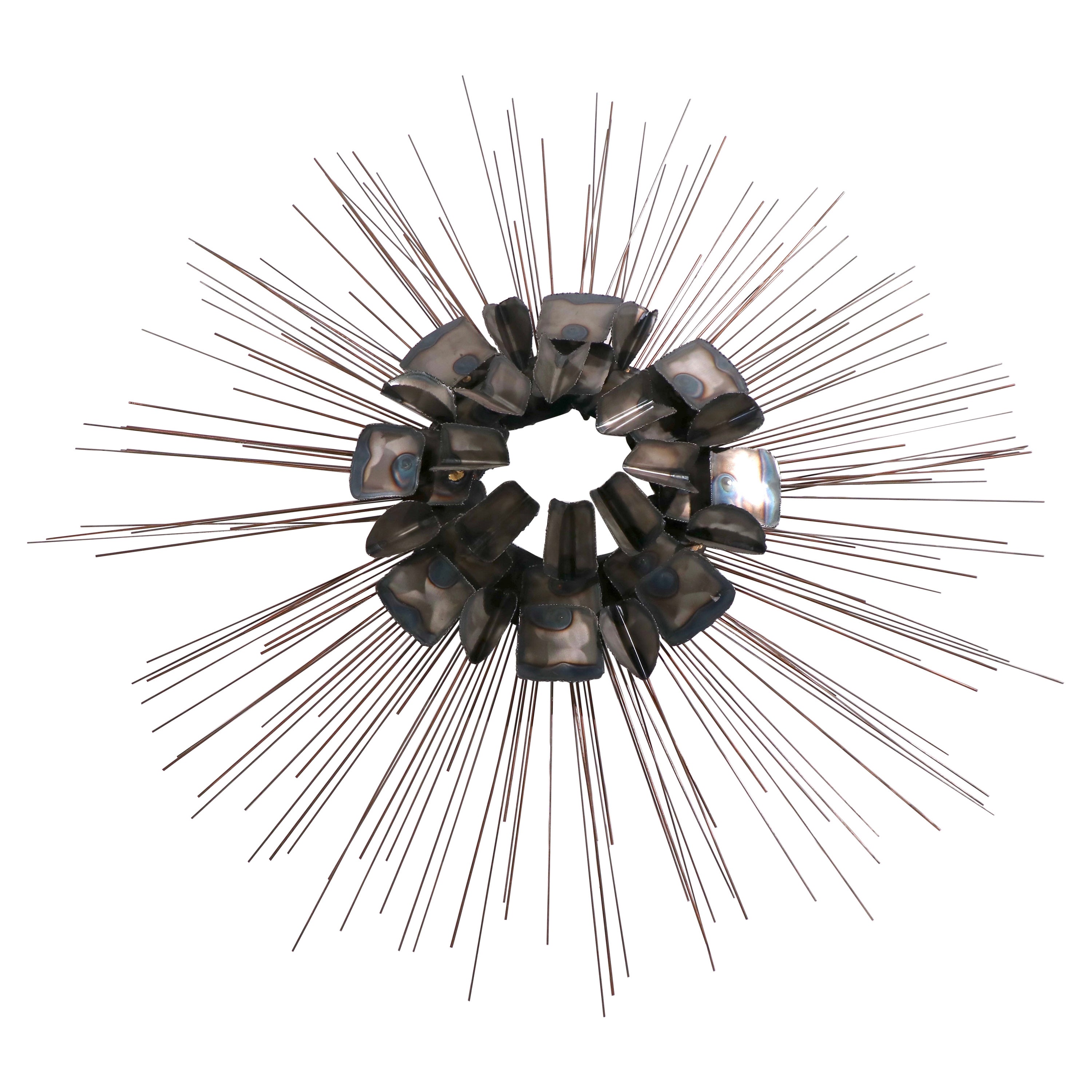 Brutalist Starburst Metal Sculpture Att. to Jere