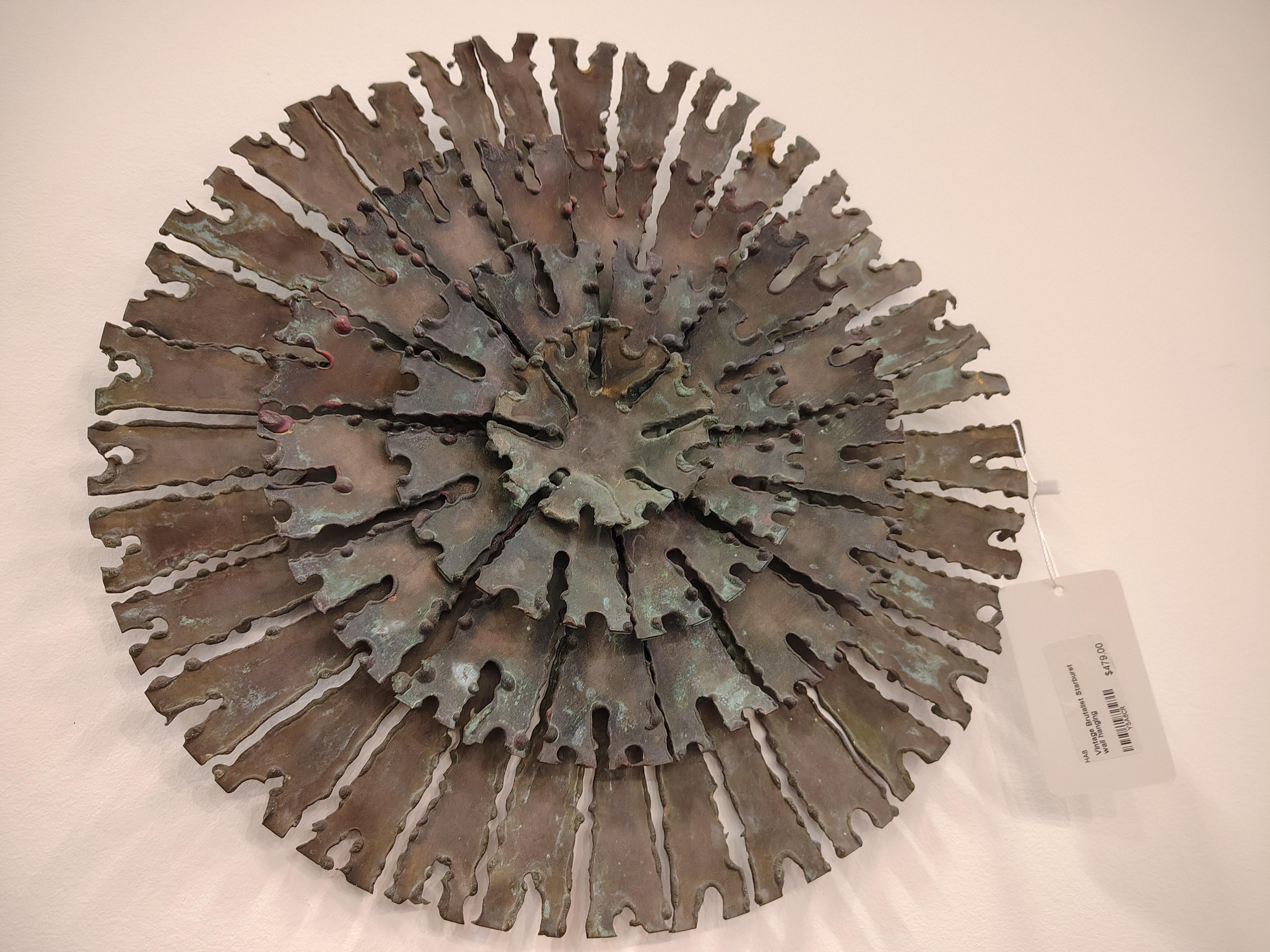 Milieu du XXe siècle Sculpture murale Brutalist Starburst 1960's en vente