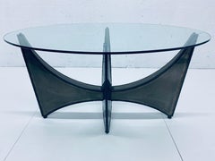 Brutalist Steel Center, Dining or Console Table in the Style of Silas Seandel
