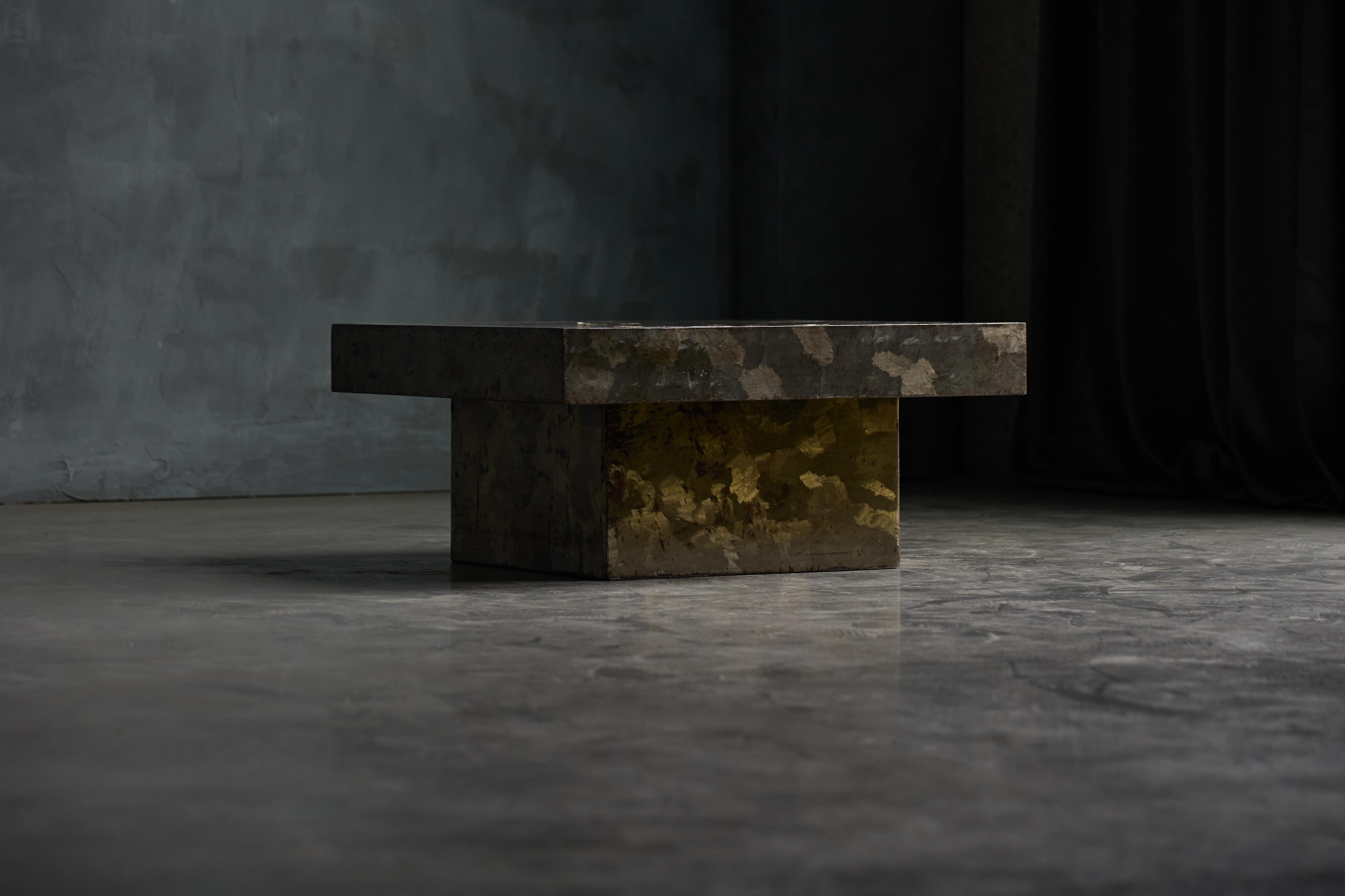 Brutalist Steel Coffee Table, France, 1970s For Sale 4