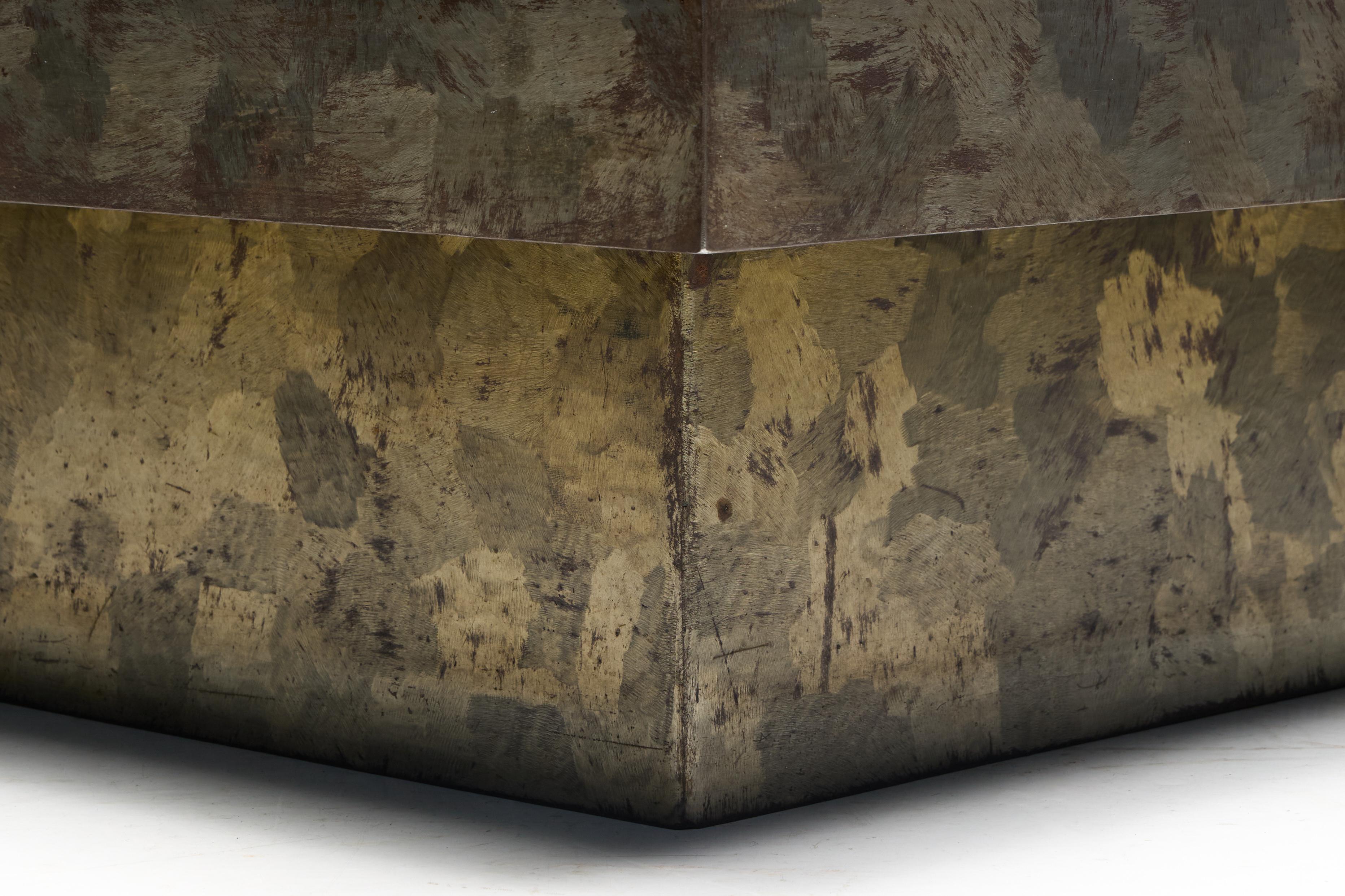 Brutalist Steel Coffee Table, France, 1970s For Sale 5