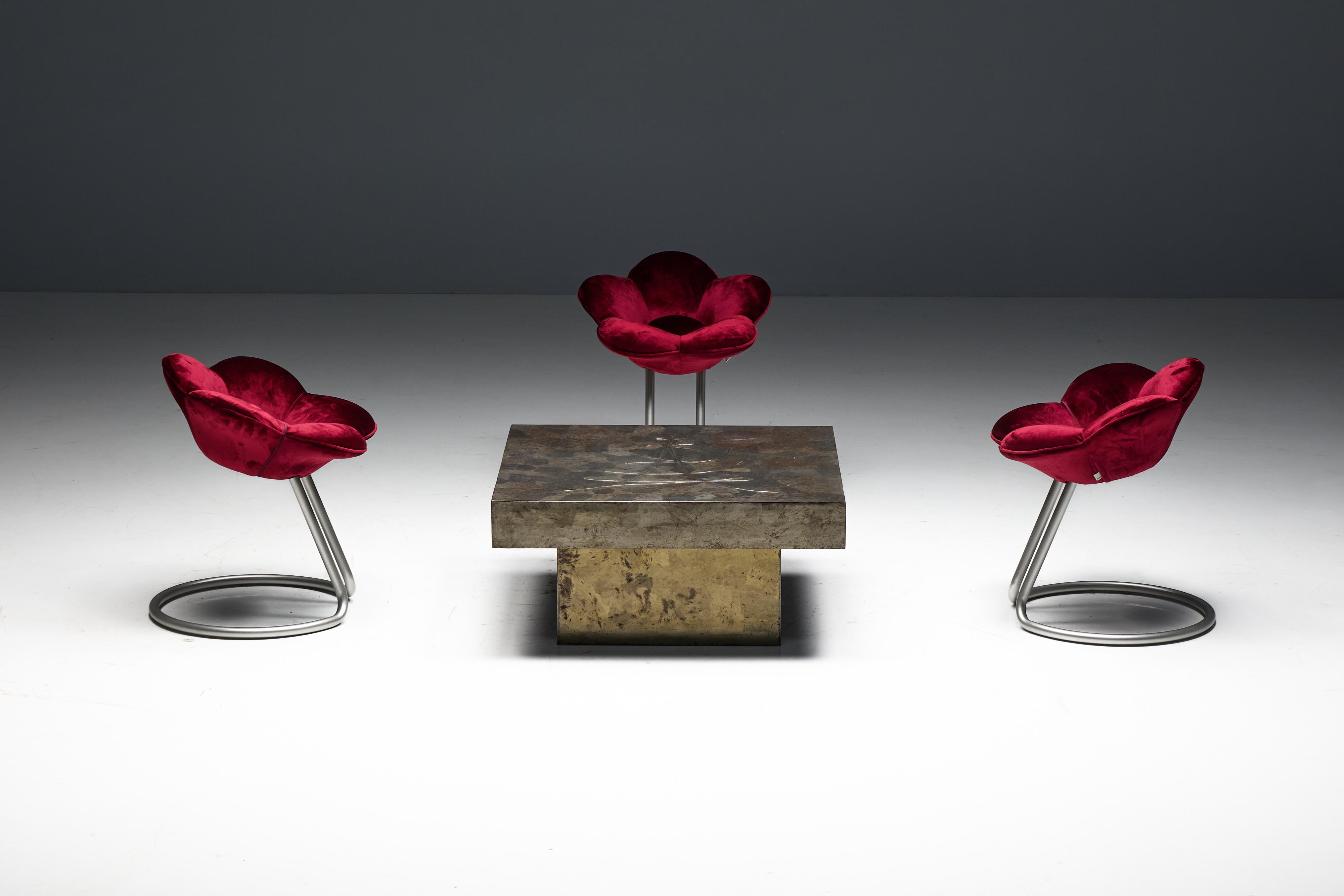 Brutalist Steel Coffee Table, France, 1970s For Sale 9