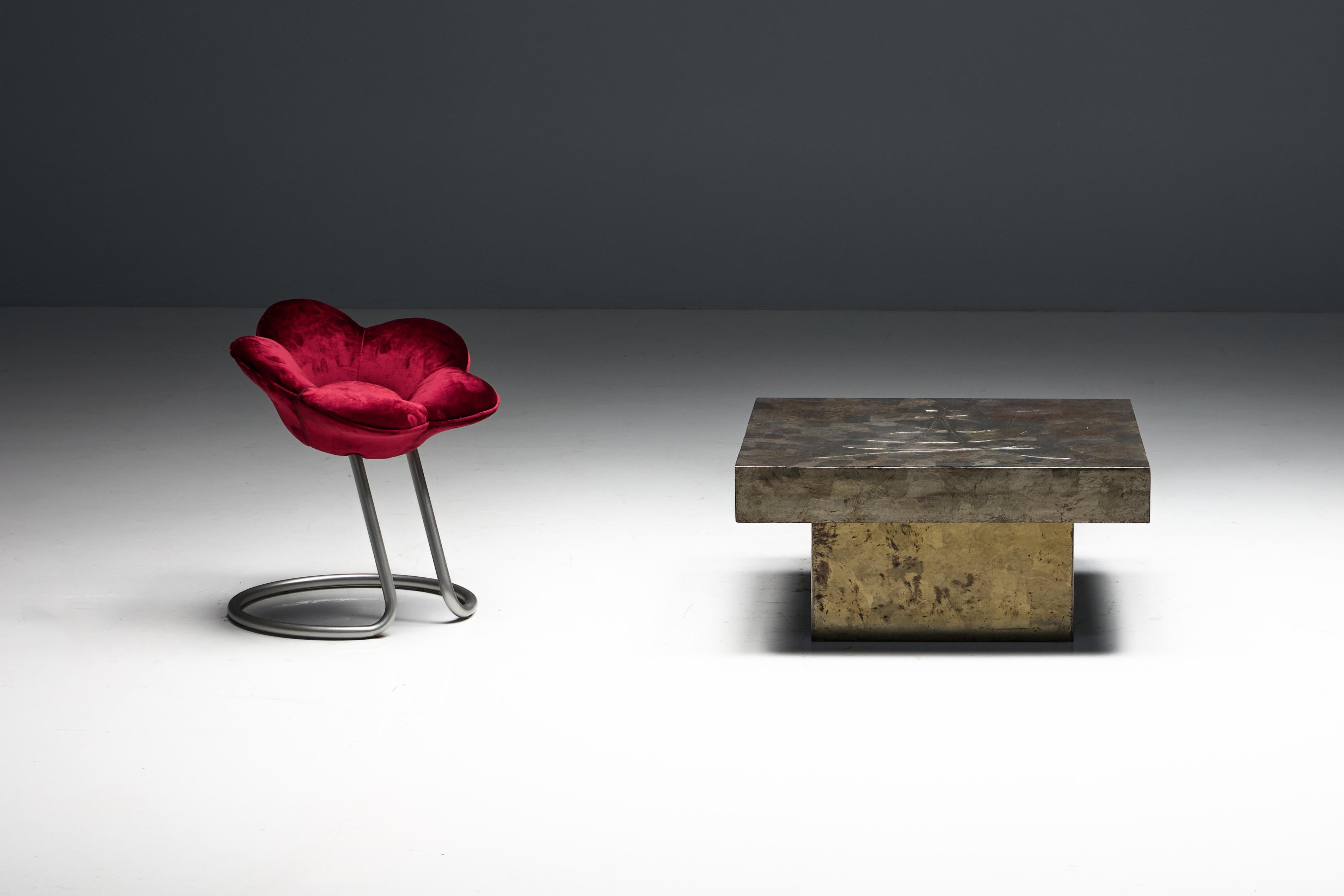 Brutalist Steel Coffee Table, France, 1970s For Sale 14