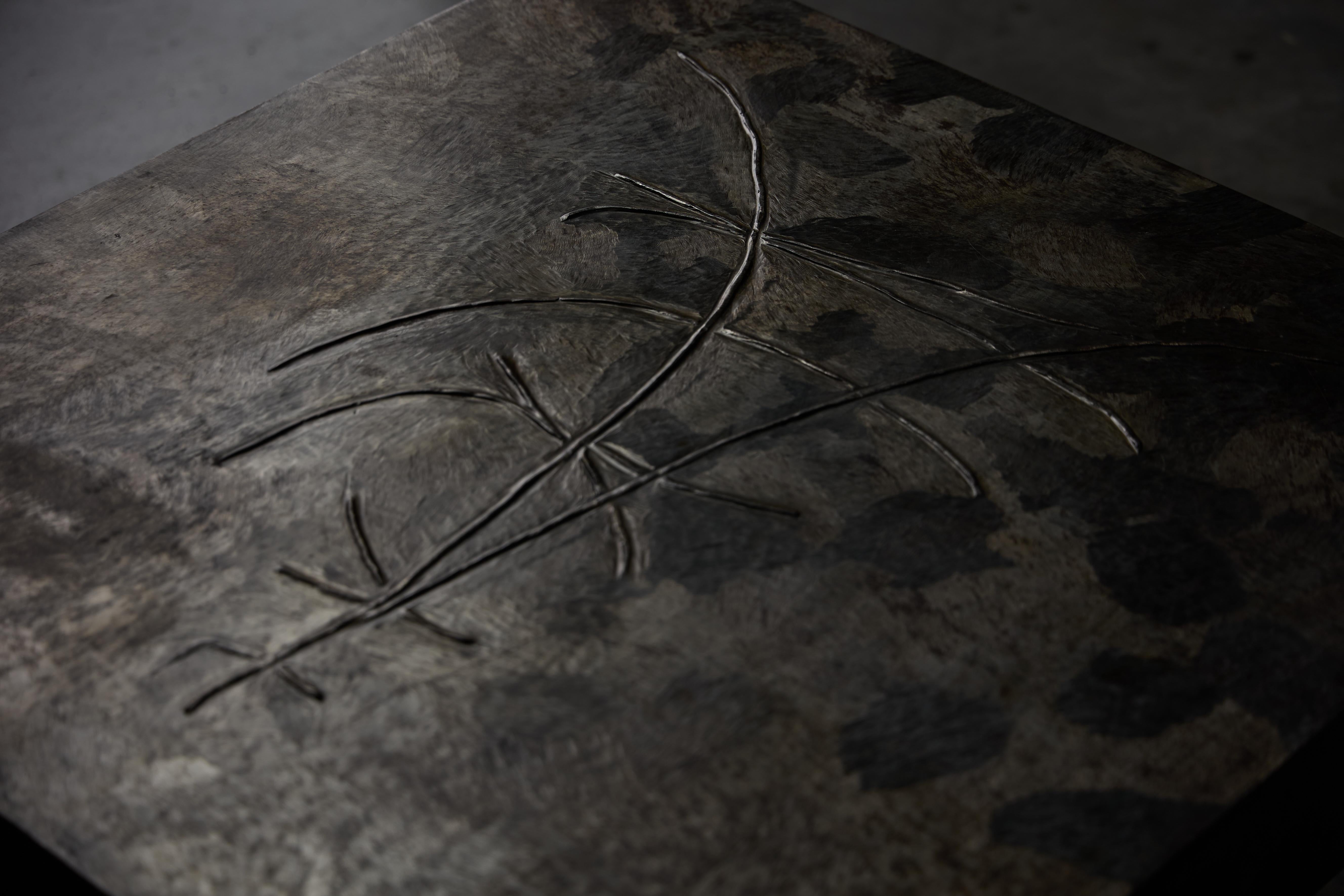 Brutalist Steel Coffee Table, France, 1970s For Sale 1