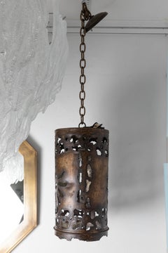 Skulpturaler Stahl-Anhänger im Brutalismus-Stil