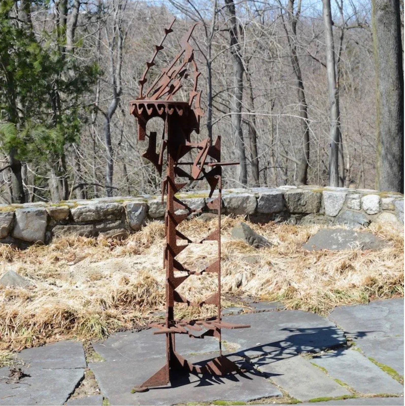 American Brutalist Steel Sculpture attrib Paul Suter from 
