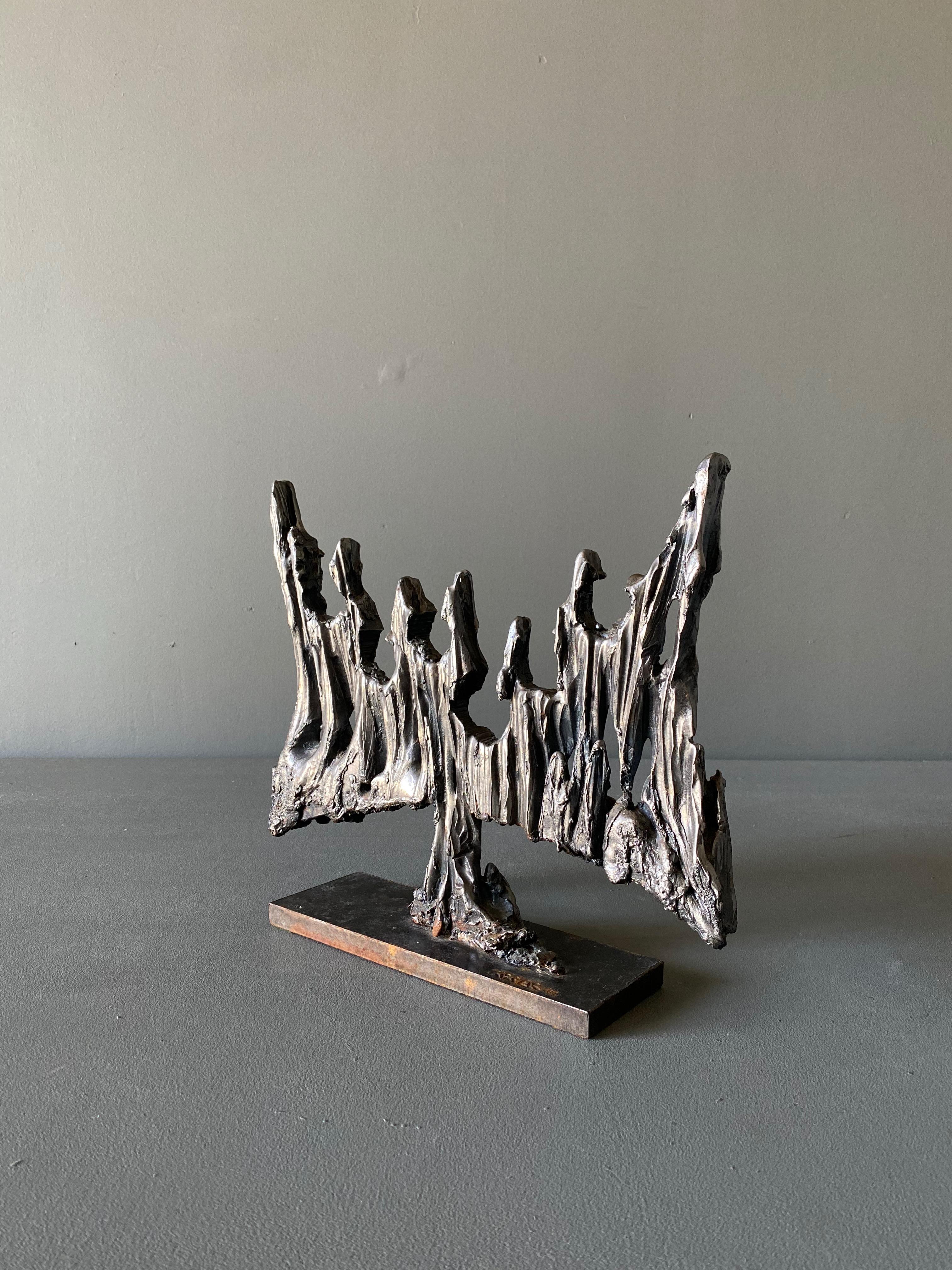 Brutalist steel sculpture by Boris Kramer.