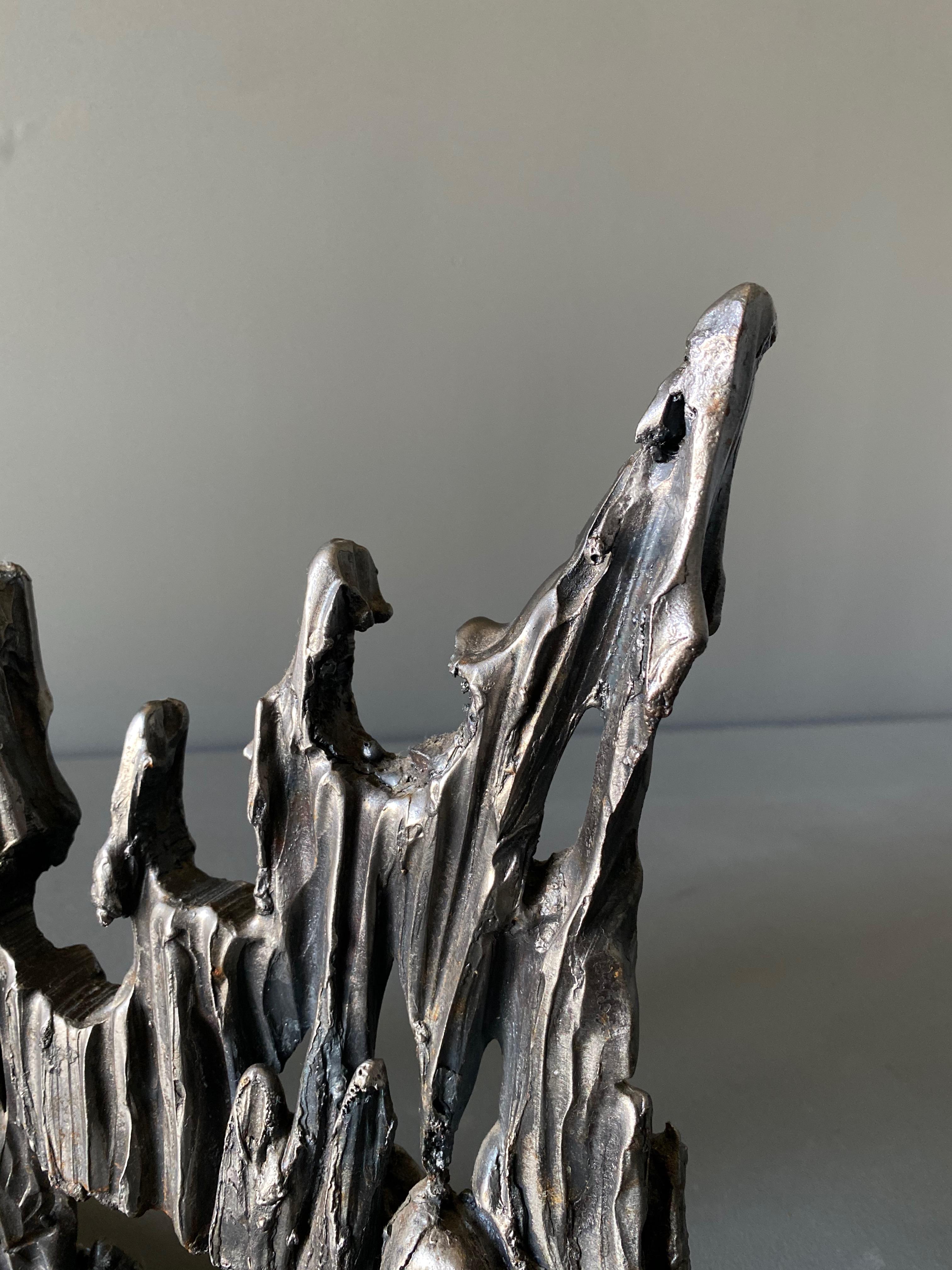 Brutalist Steel Sculpture By Boris Kramer In Good Condition In Costa Mesa, CA