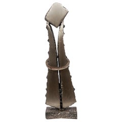 Brutalist Steel Sculpture, Canadian, circa 1979, Signed Chauveau