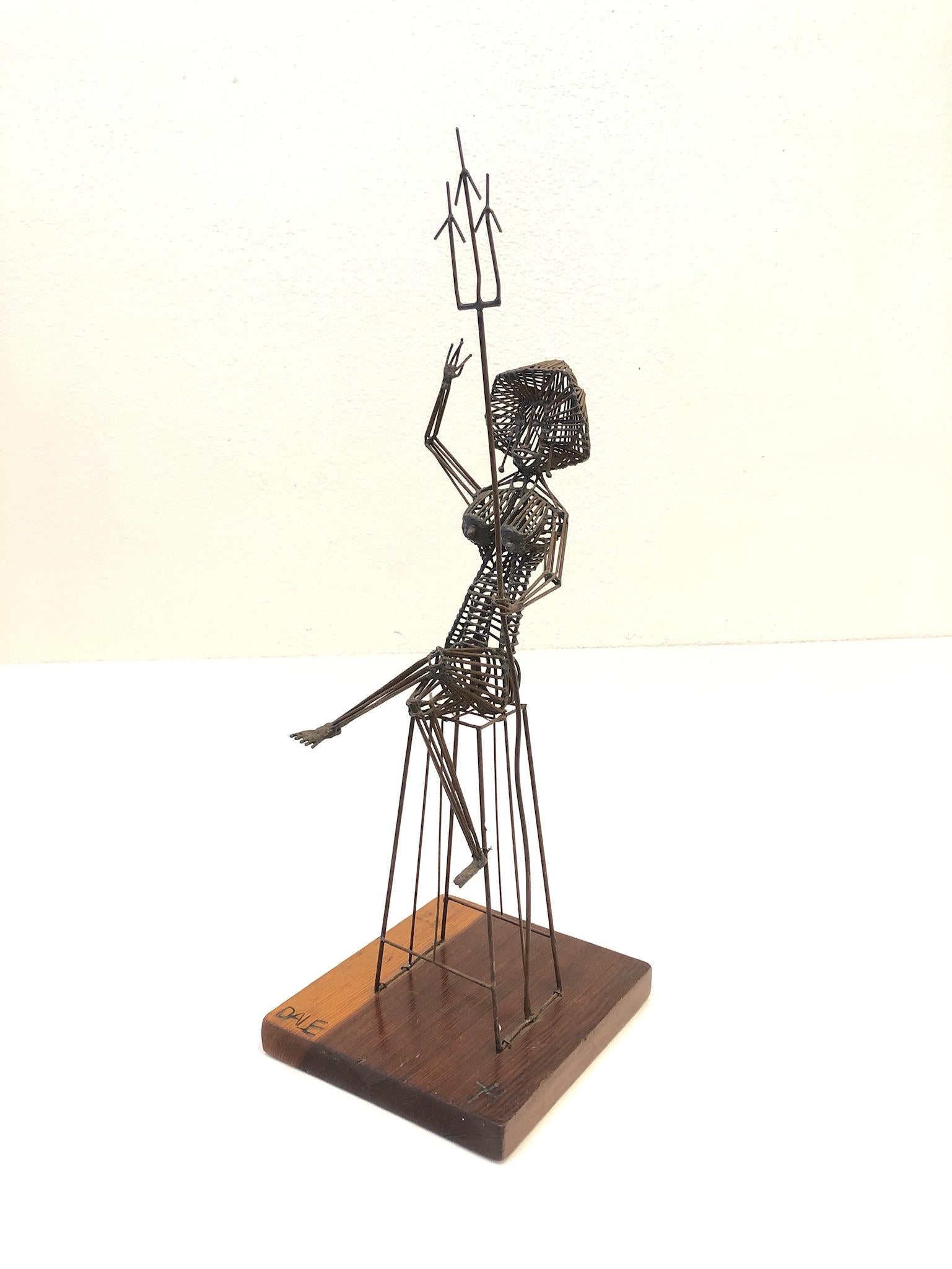 Welded steel sculpture of  “Amphetrite” goddess of the ocean. By American sculptor Dale Edwards. 

Signed Dale and dated 74 (see detail photos). 
In original condition. 