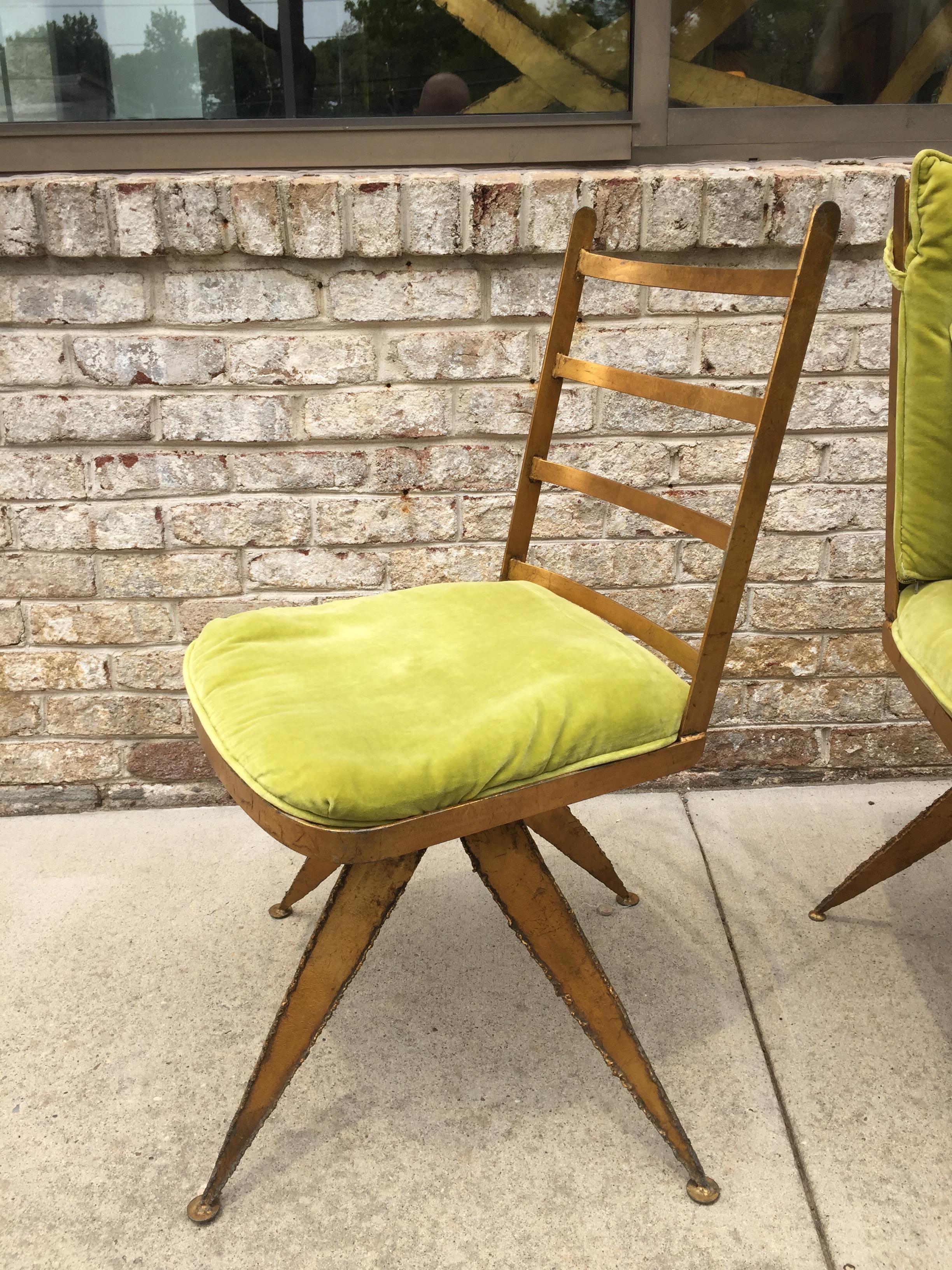 Brutalist Steel Swivel Dining Chairs, Set of 6 4
