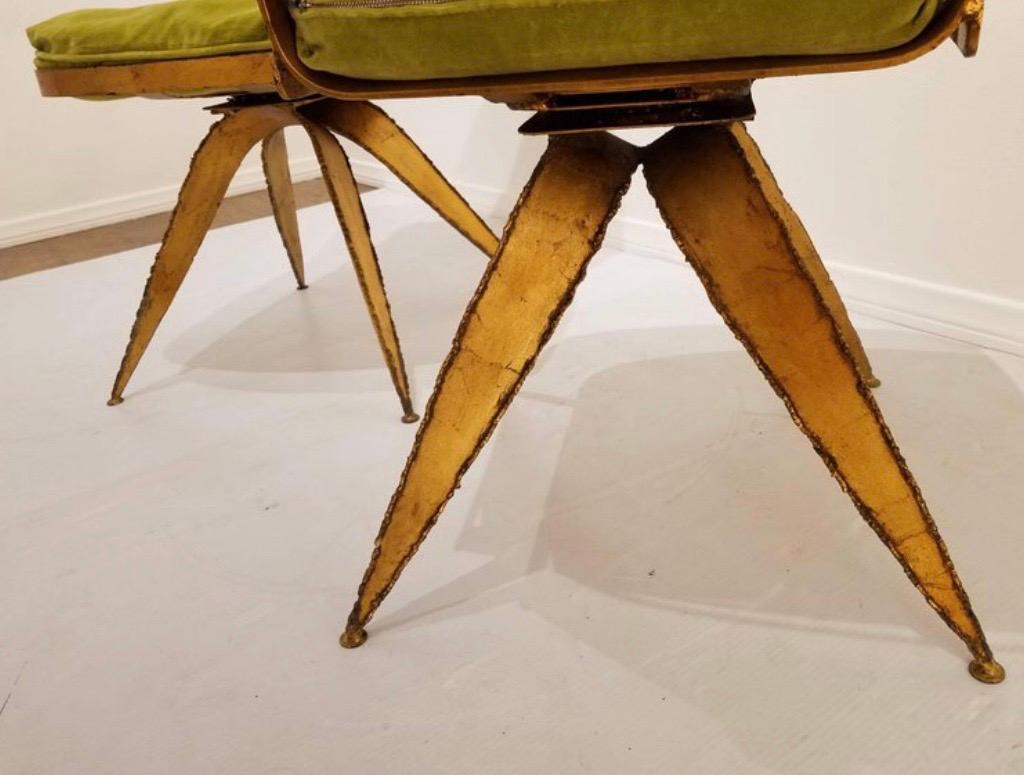 Late 20th Century Brutalist Steel Swivel Dining Chairs, Set of 6