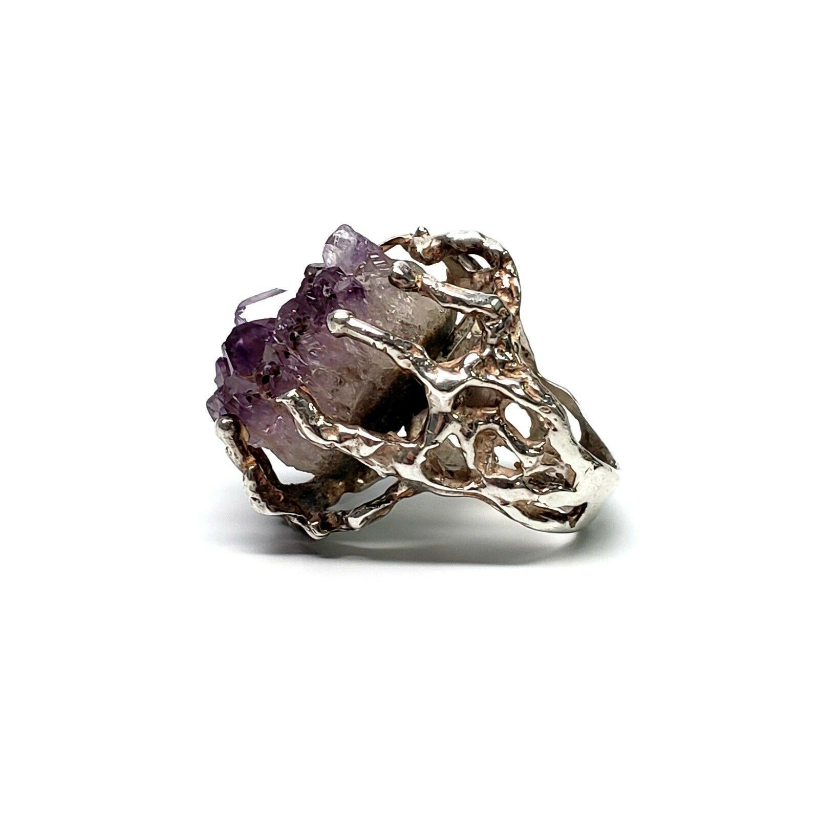 raw amethyst engagement ring