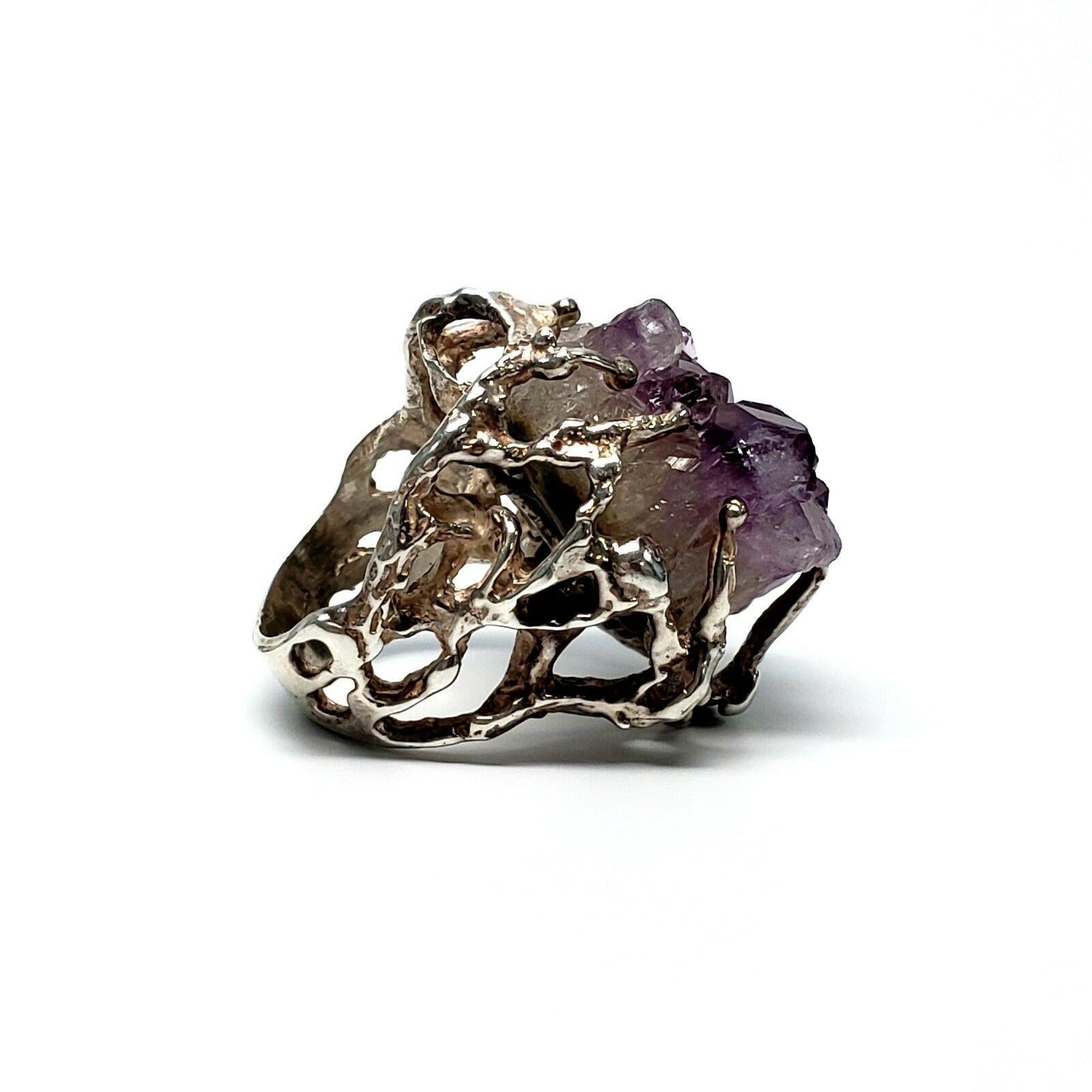 silver amethyst ring