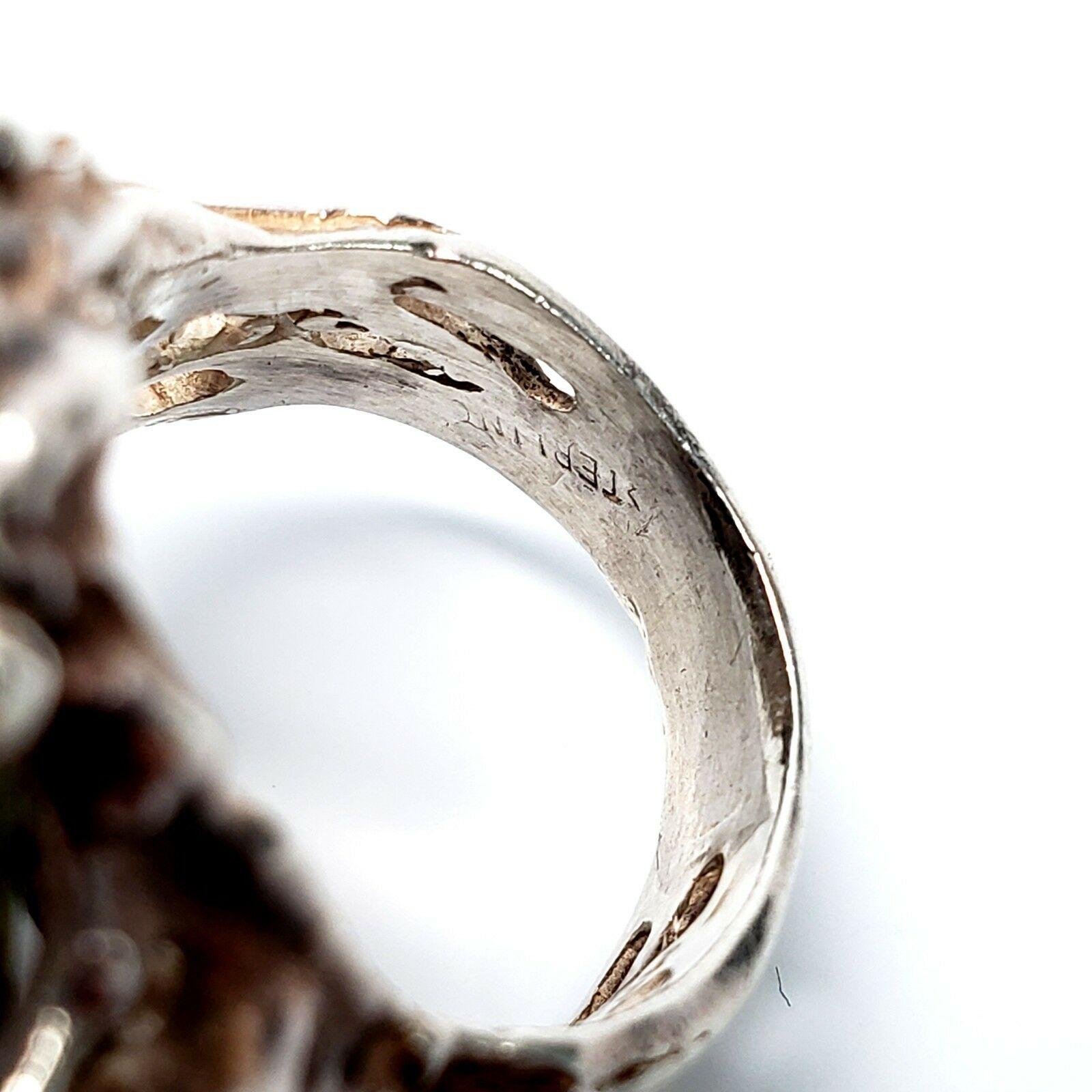 Brutalist Sterling Silver Raw Amethyst Ring 1
