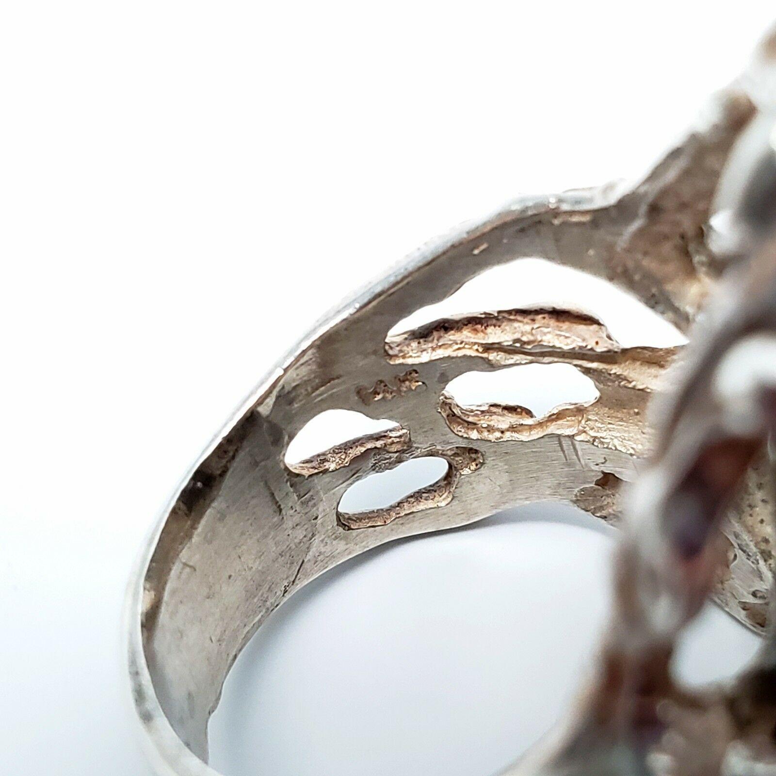 Brutalist Sterling Silver Raw Amethyst Ring 2