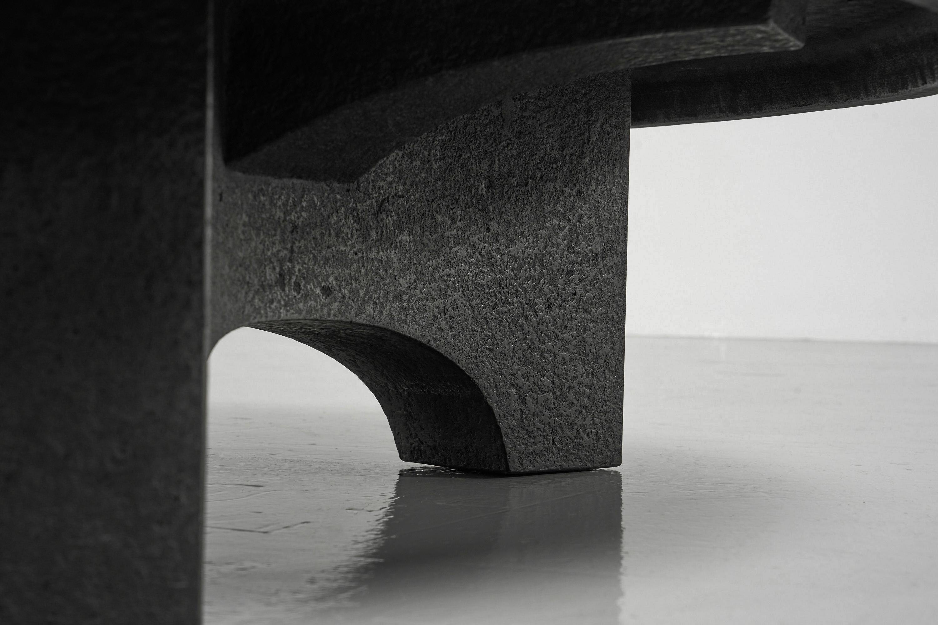 Brutalist Stone Black Coffee Table the Netherlands, 1960 3