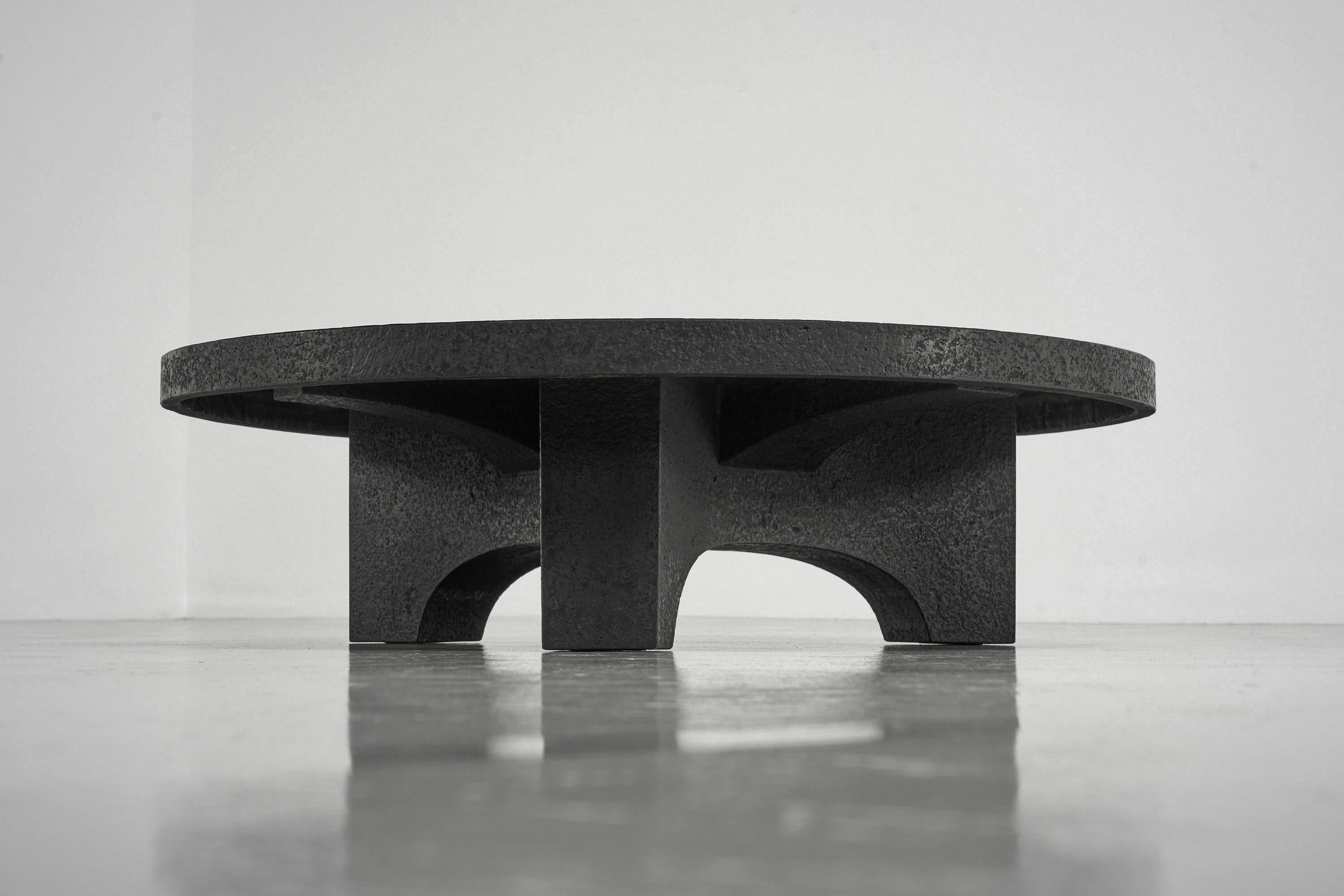 Brutalist Stone Black Coffee Table the Netherlands, 1960 4