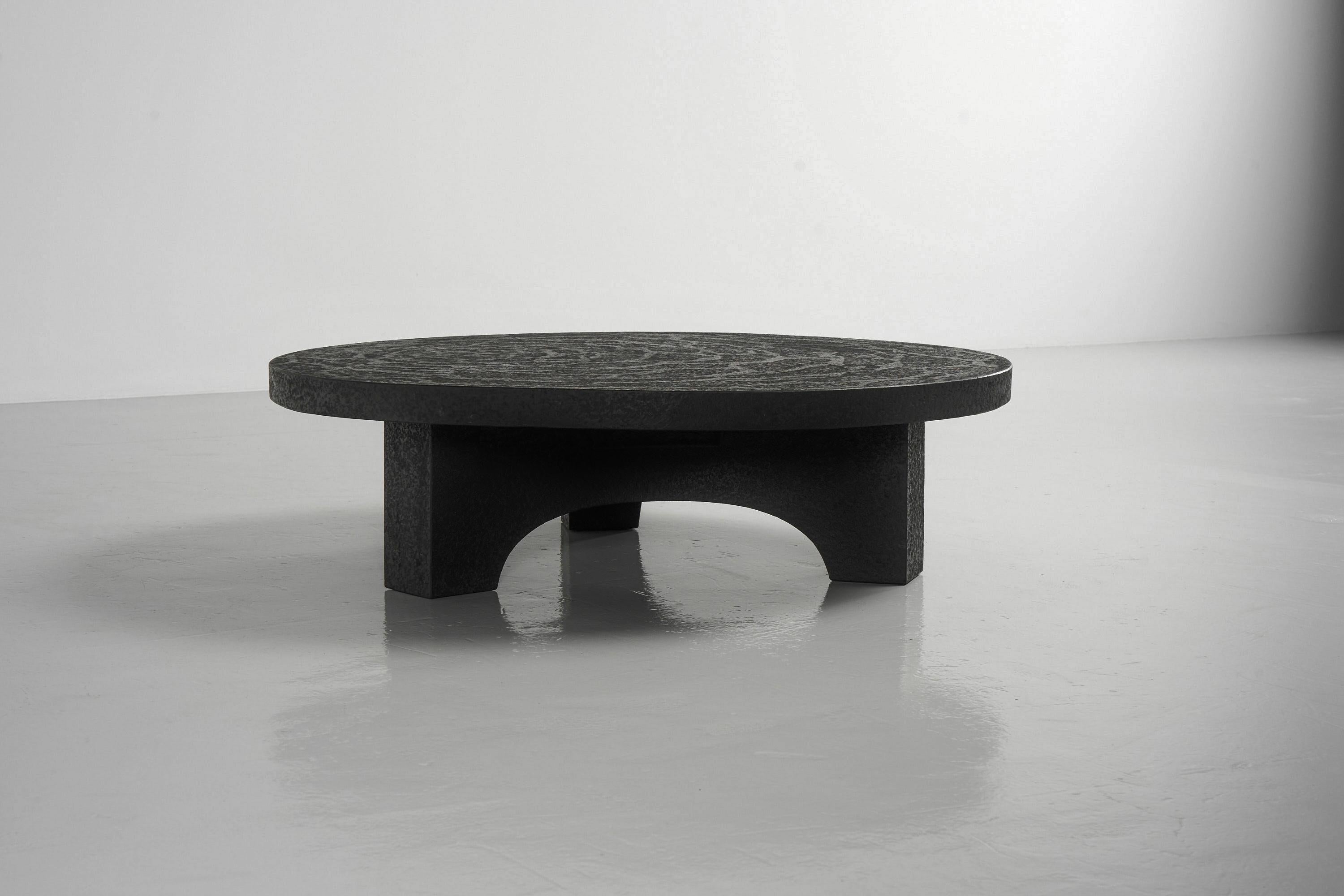 Mid-Century Modern Brutalist Stone Black Coffee Table the Netherlands, 1960