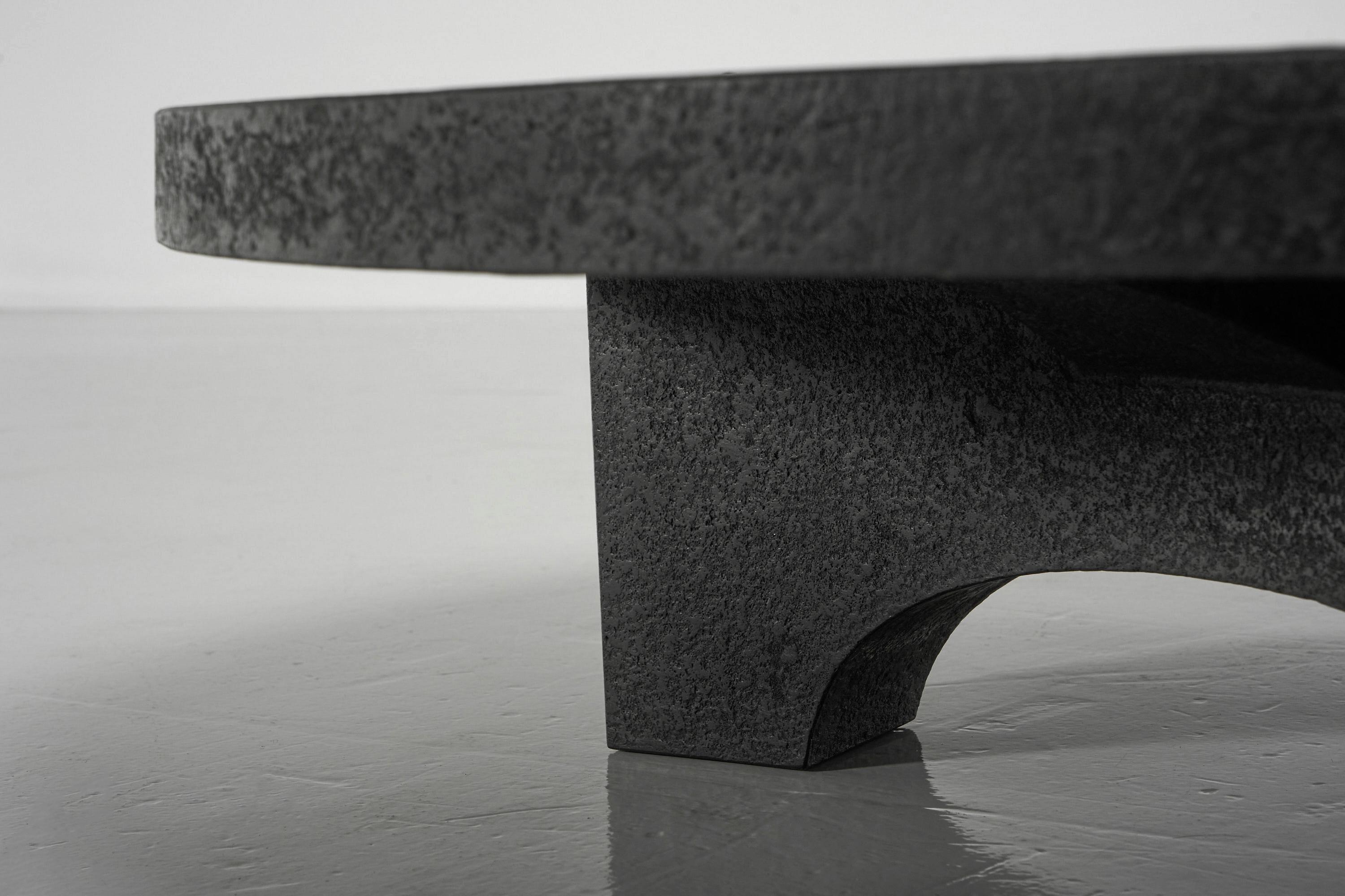 Dutch Brutalist Stone Black Coffee Table the Netherlands, 1960