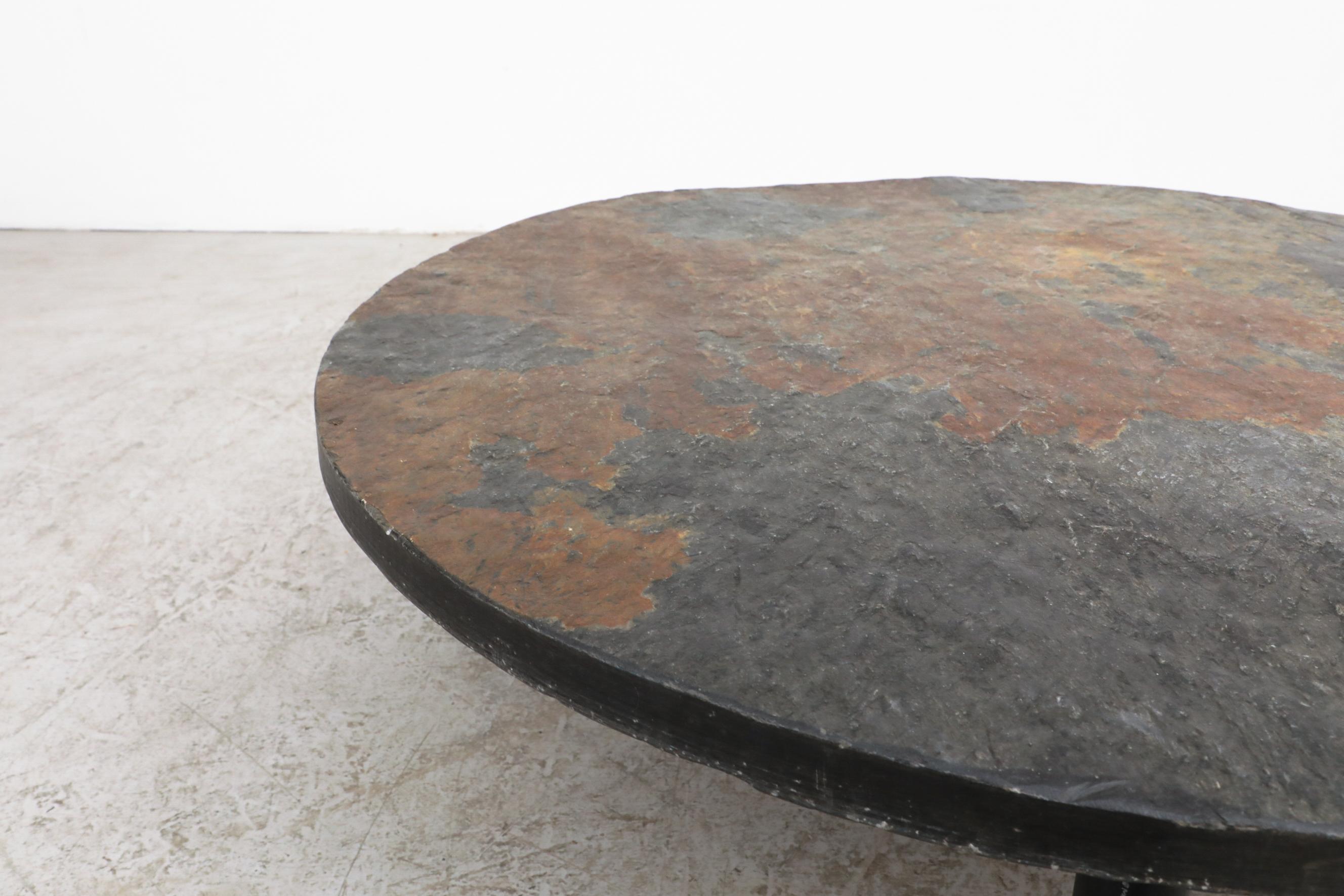 Enameled Brutalist Stone Coffee Table by 'T Spectrum