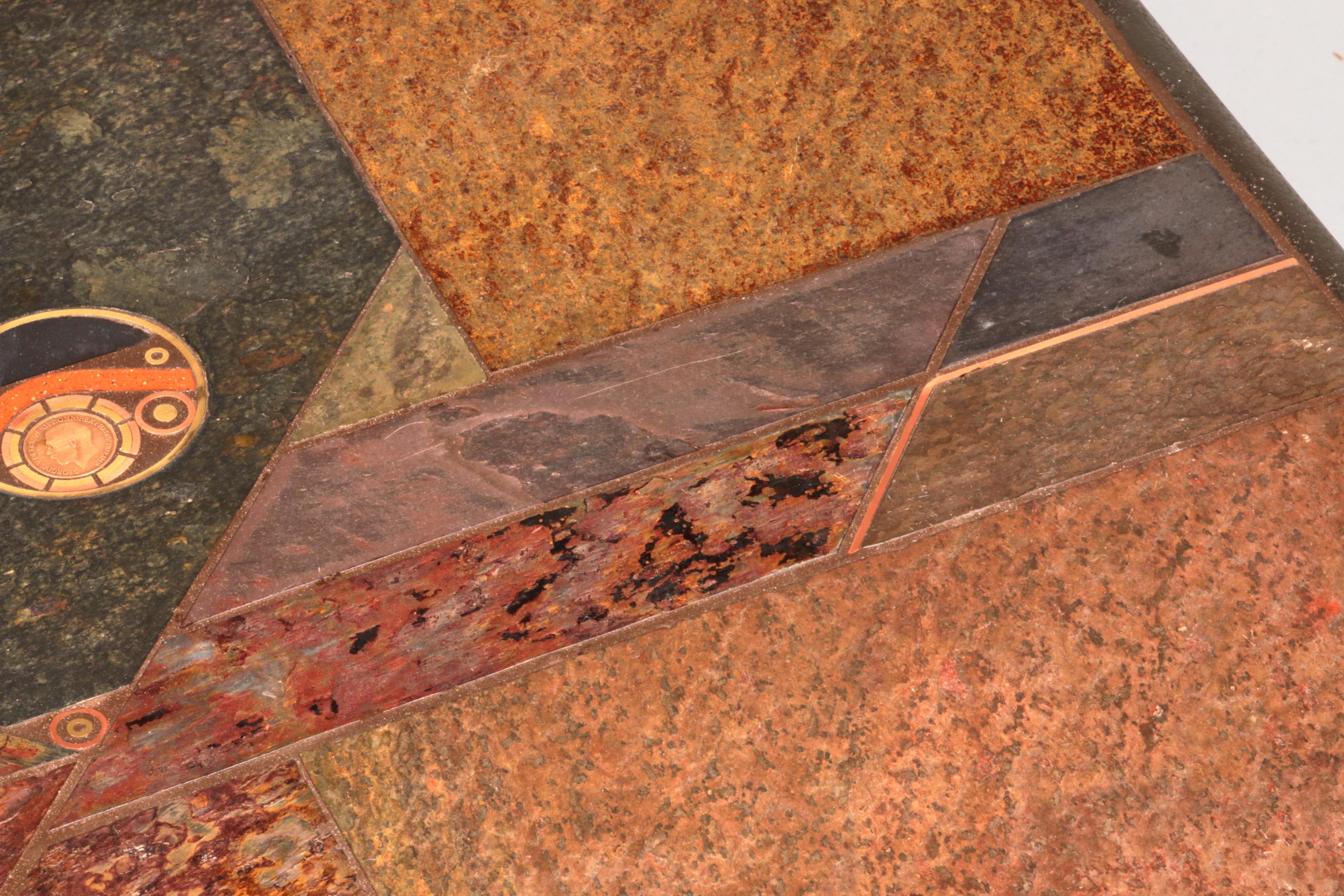 Brutalist Stone Coffee Table in the Style of Paul Kingma – Brass & Natural Stone For Sale 7