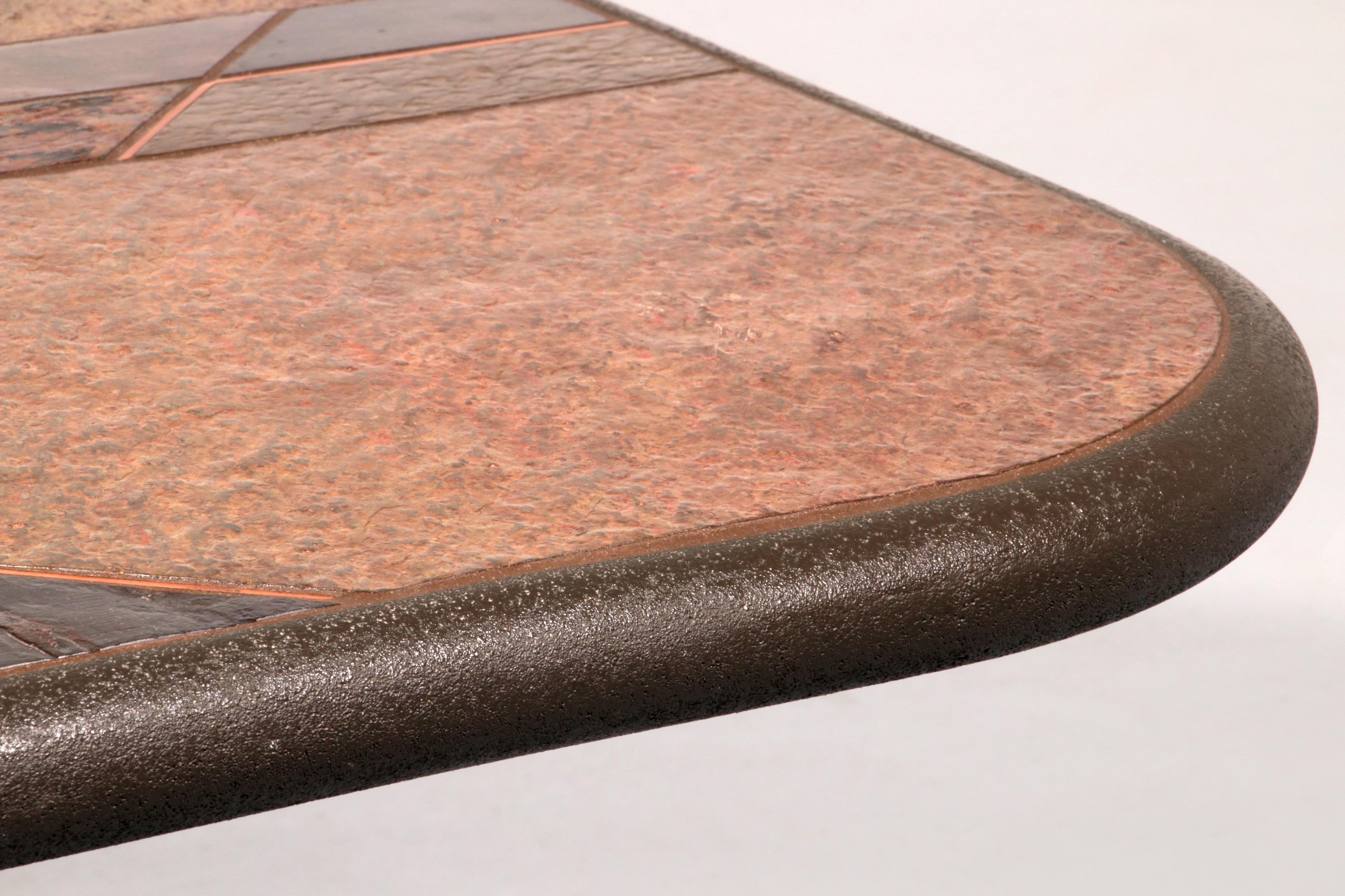 Brutalist Stone Coffee Table in the Style of Paul Kingma – Brass & Natural Stone For Sale 1