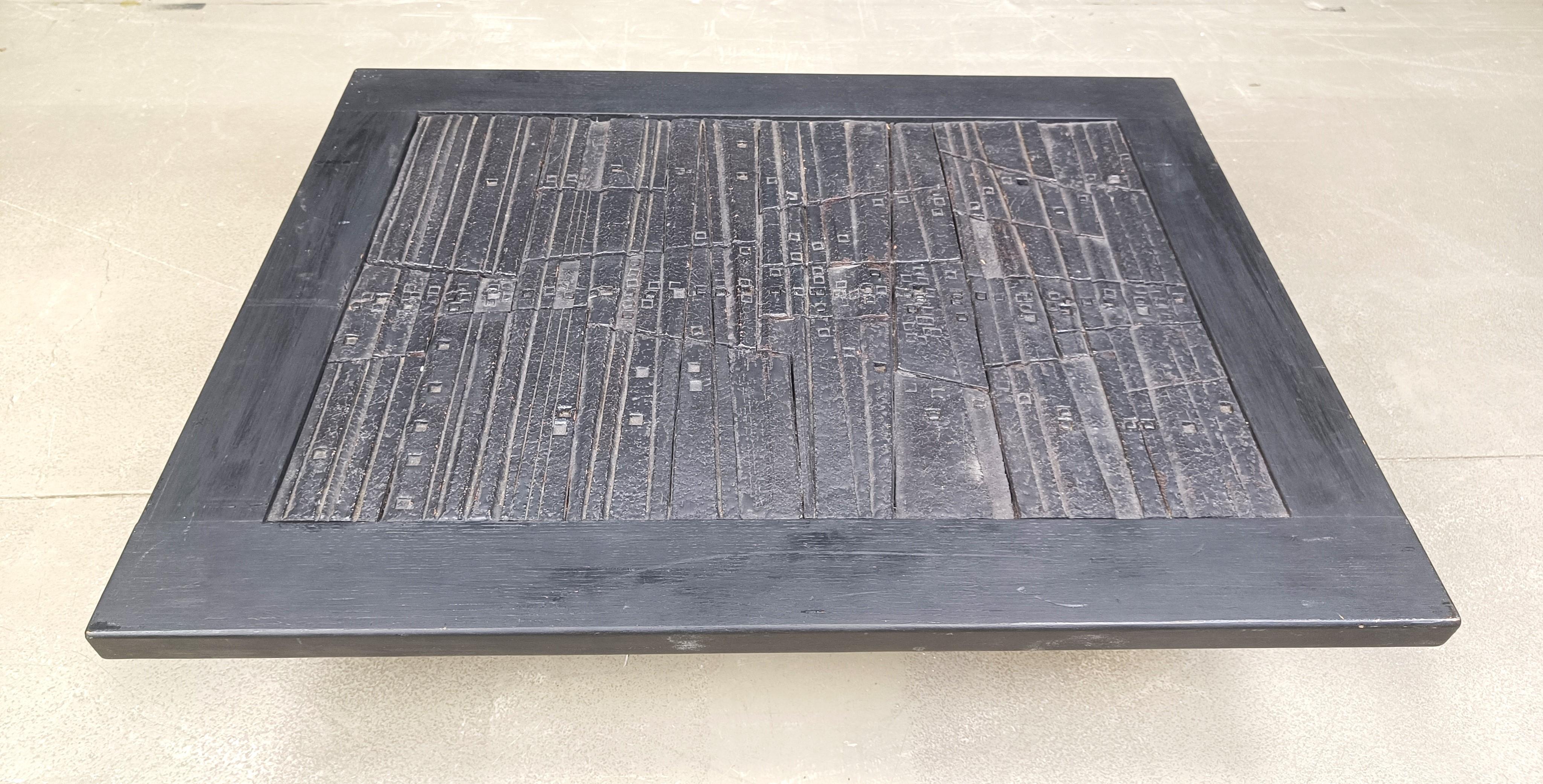 Belgian Brutalist stone coffee table, Made In belgium, 1960s For Sale