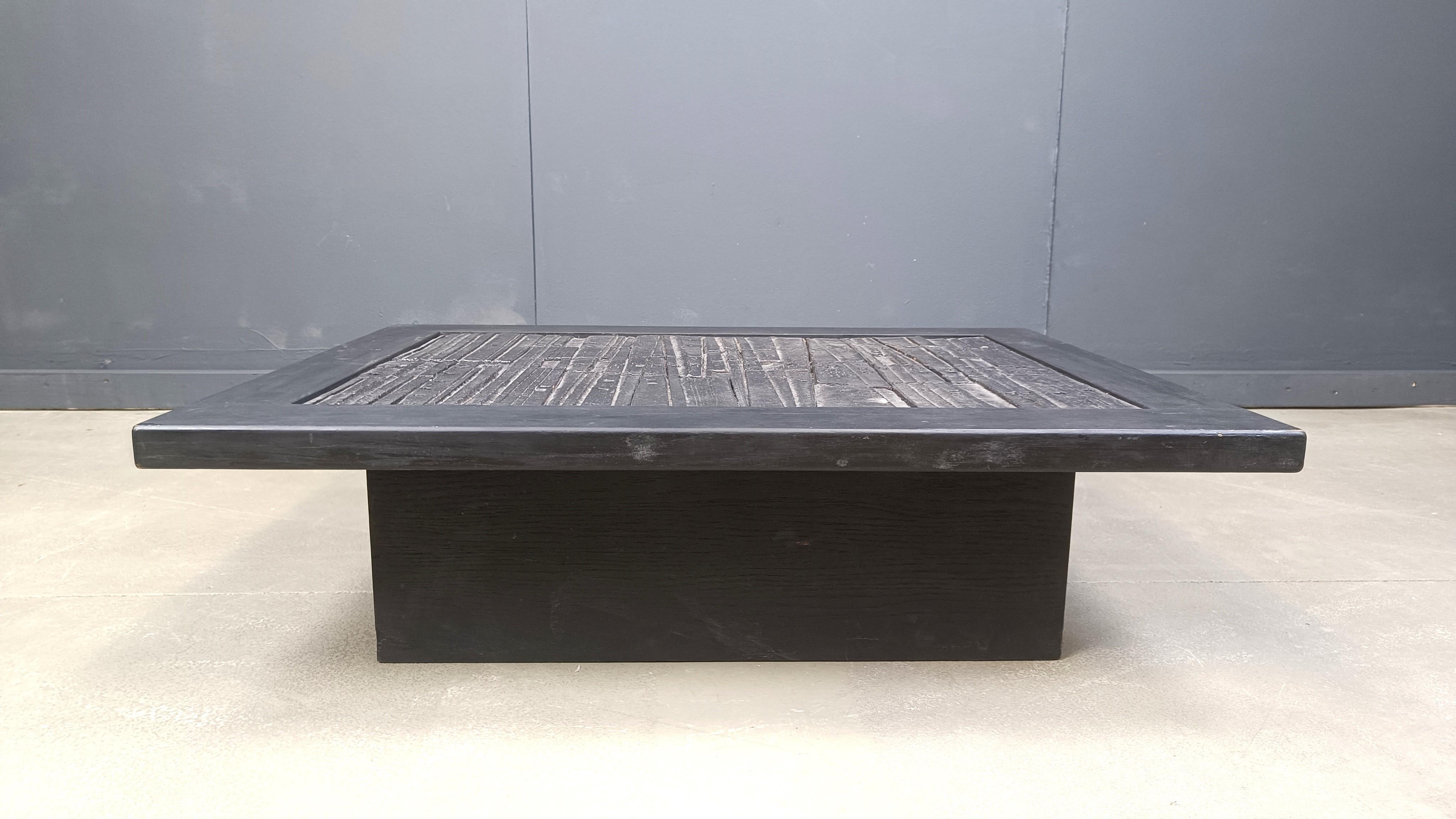 Mid-20th Century Brutalist stone coffee table, Made In belgium, 1960s For Sale