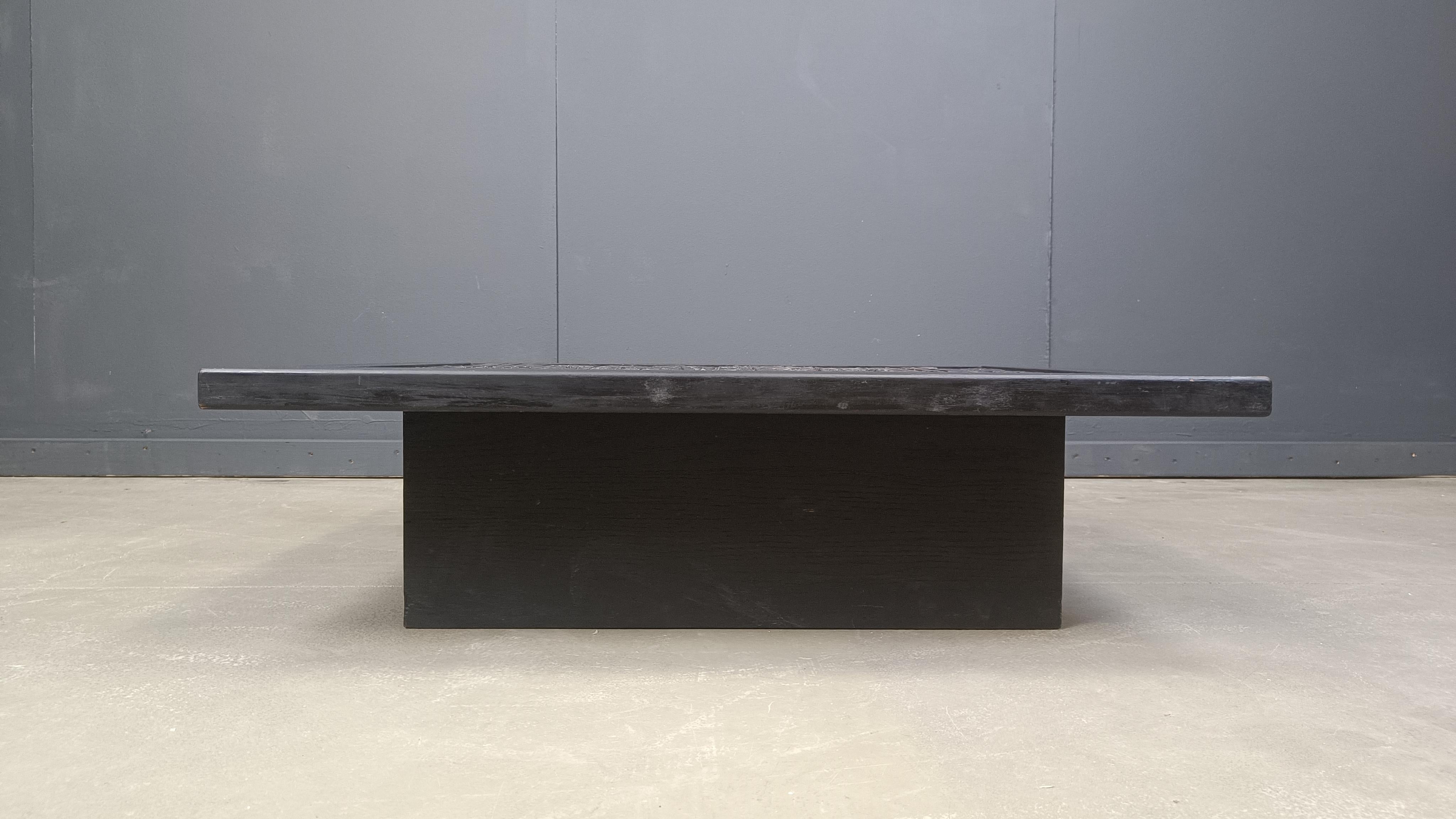 Stone Brutalist stone coffee table, Made In belgium, 1960s For Sale