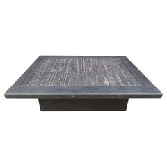 Mesa de centro de piedra brutalista, Made In belgium, años 60