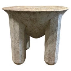 Brutalist Stone Concrete Outdoor Table Pedestal Form