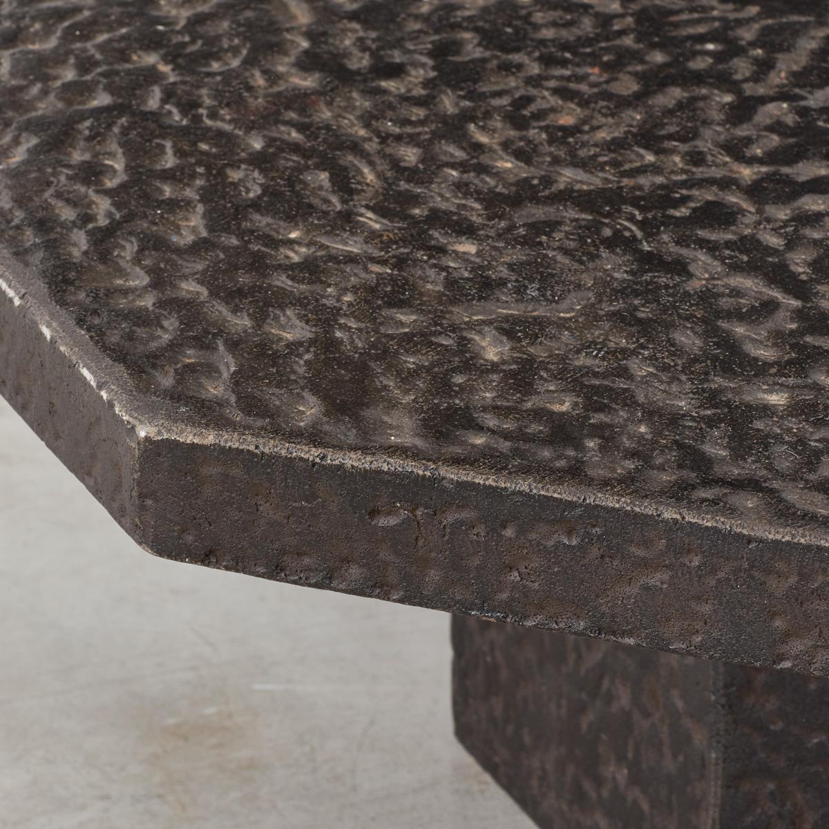 Resin Brutalist Stone-Esque Octagonal Coffee Table, Netherlands, 1970s