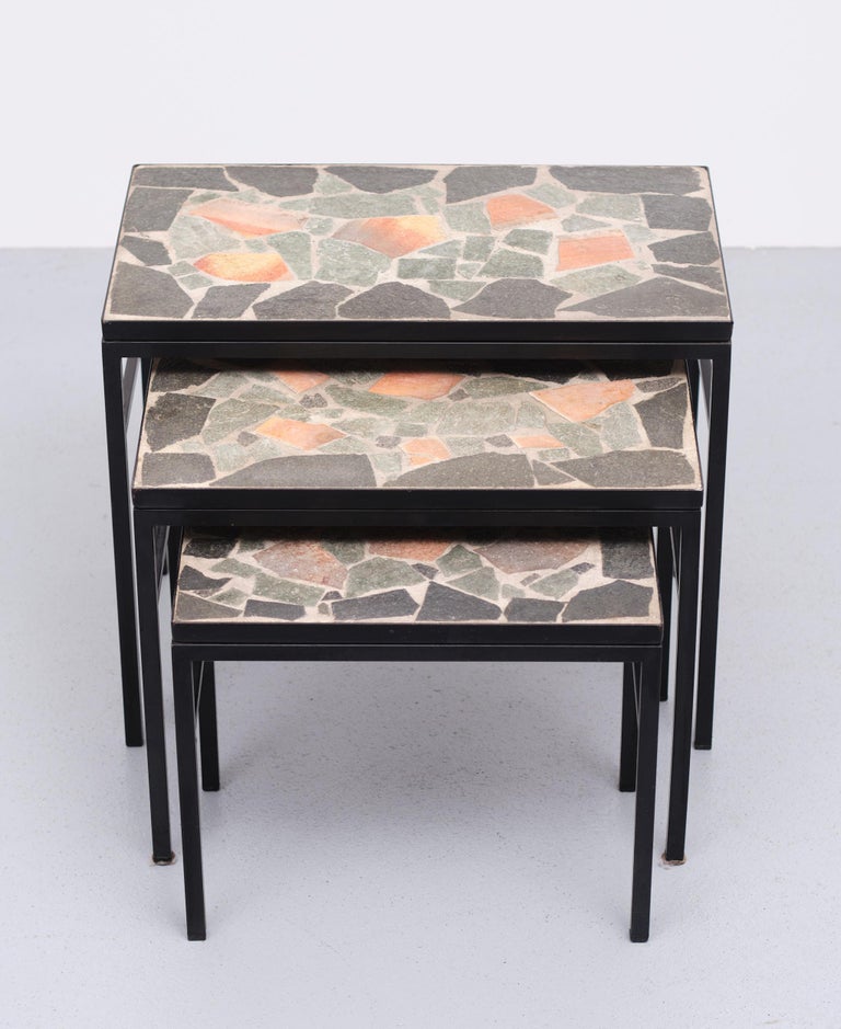 Brutalist Stone Nesting Tables, 1960s at 1stDibs