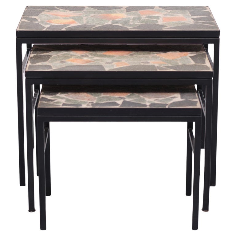 Brutalist Stone Nesting Tables, 1960s at 1stDibs