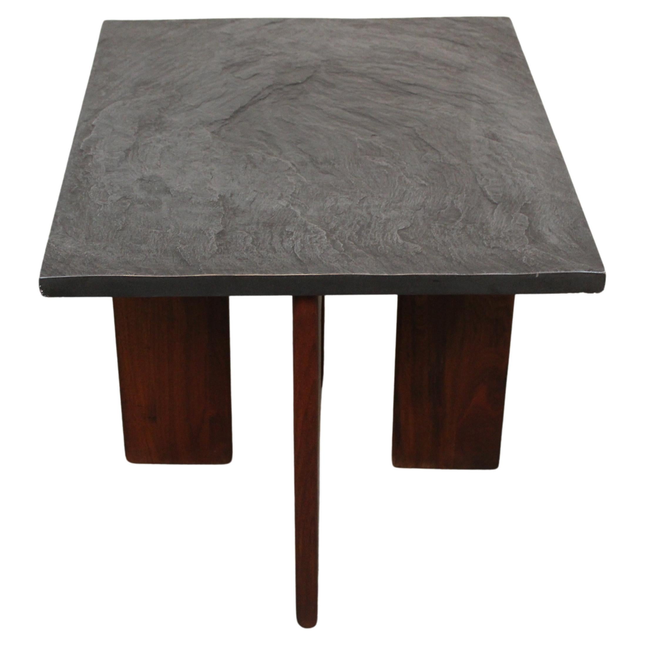 Brutalist Stone Top Table by Adrian Pearsall for Craft Associates