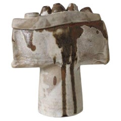 Brutalist Stoneware Pottery Vessel, Clay, c. 1970s