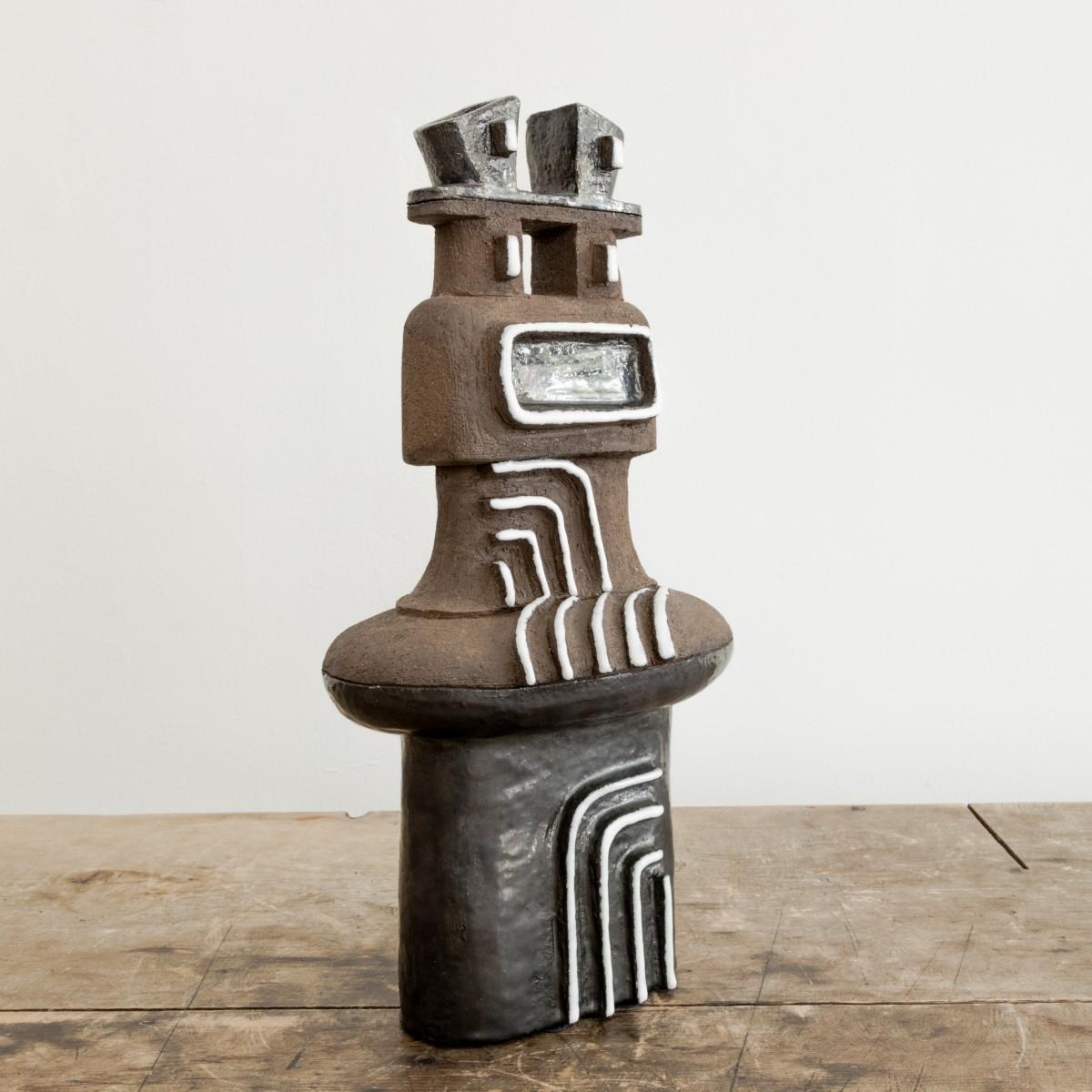 Smaltato Scultura brutalista in gres in vendita