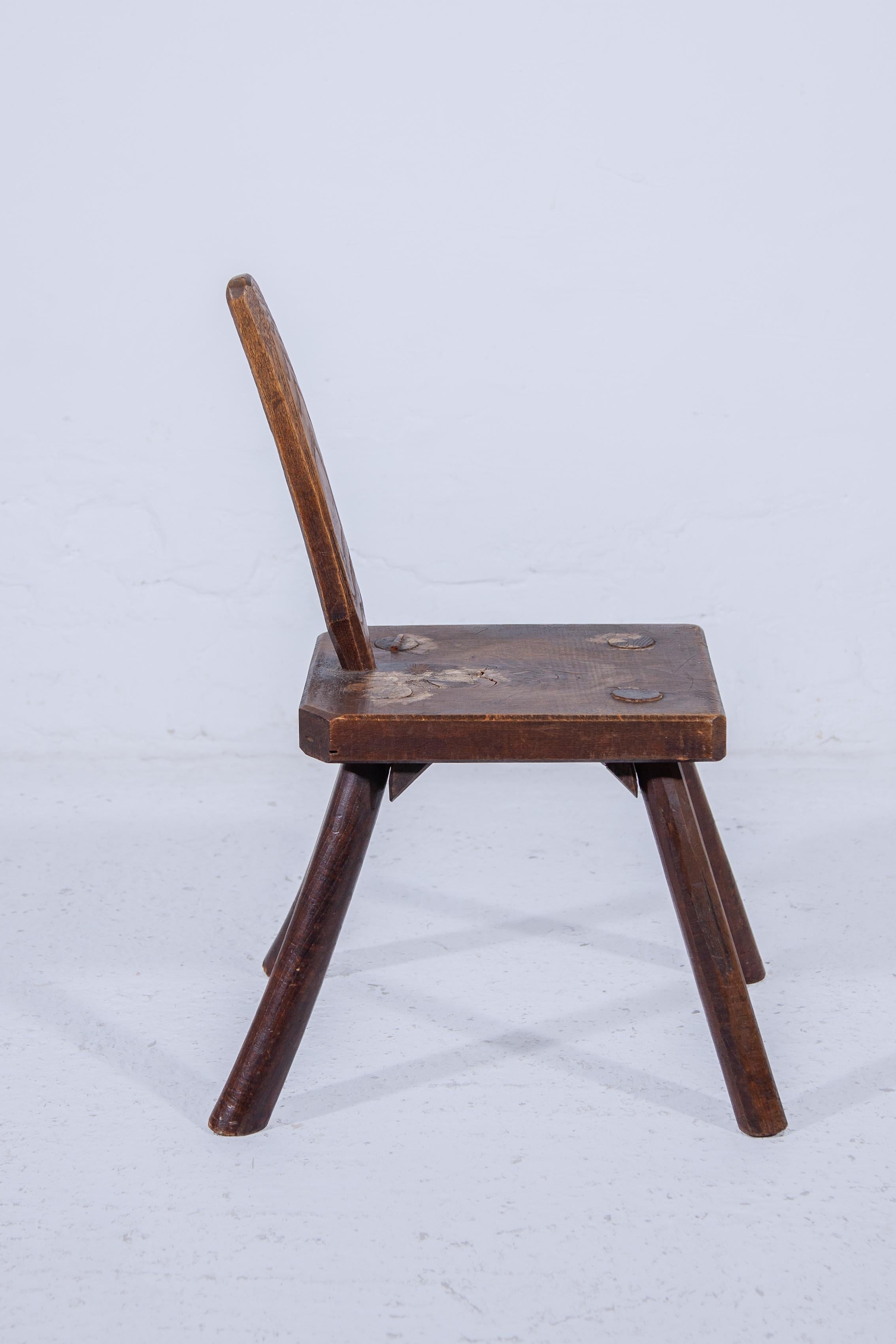 Belgian Brutalist Stool Authentic Milk Stool, Belgium 19th century. For Sale