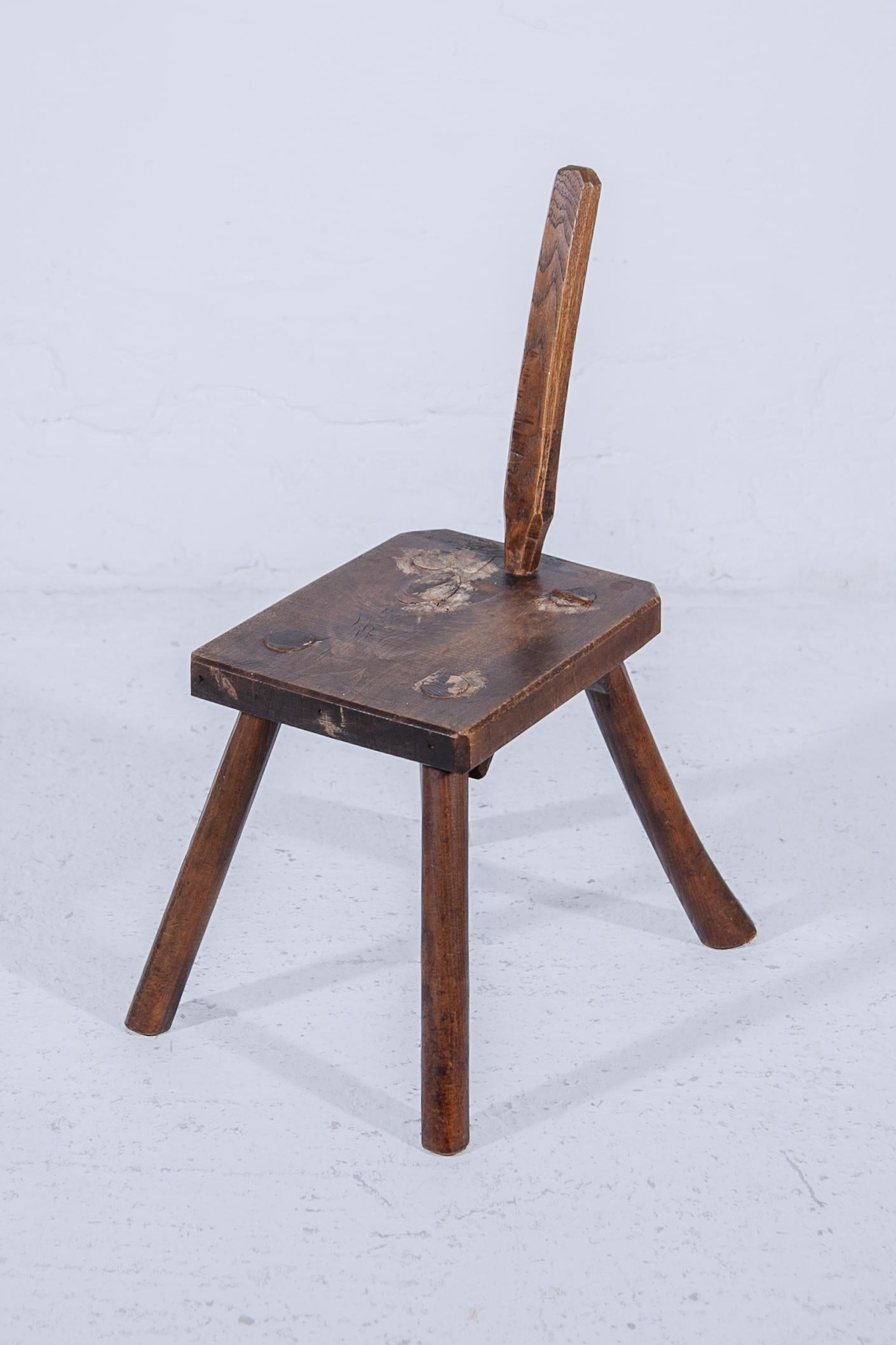 Late 19th Century Brutalist Stool Authentic Milk Stool, Belgium 19th century. For Sale