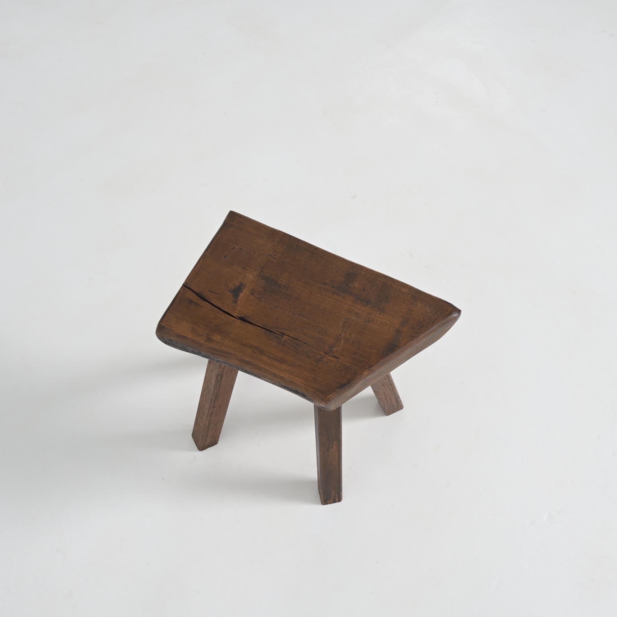 Milieu du XXe siècle Brutalist Stool by Mobichalet en vente