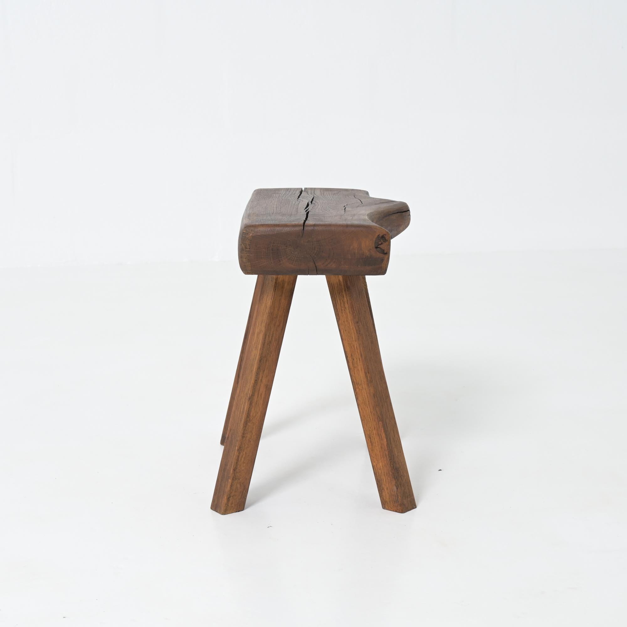 Milieu du XXe siècle Brutalist Stool by Mobichalet en vente